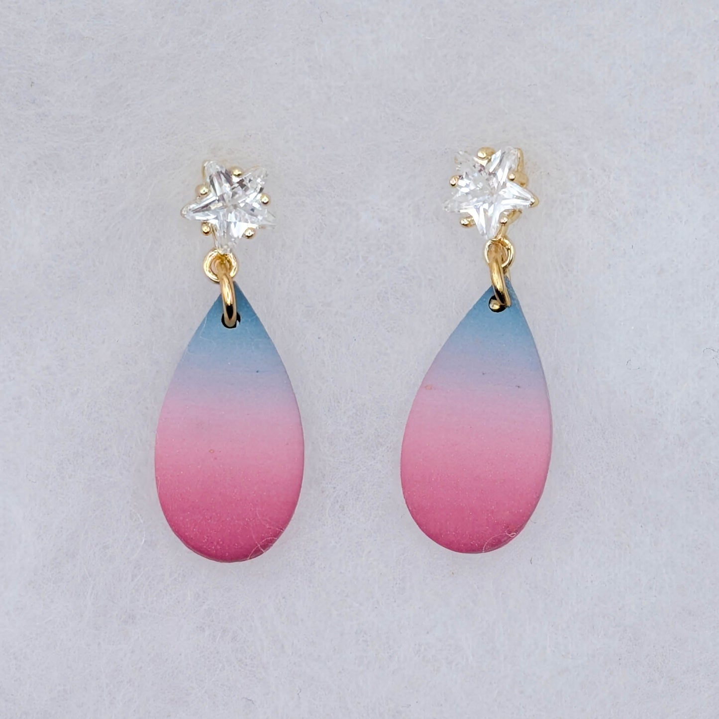 Faded Glory Patriotic Earrings: Handmade Americana Polymer Clay Dangles for USA Celebrations