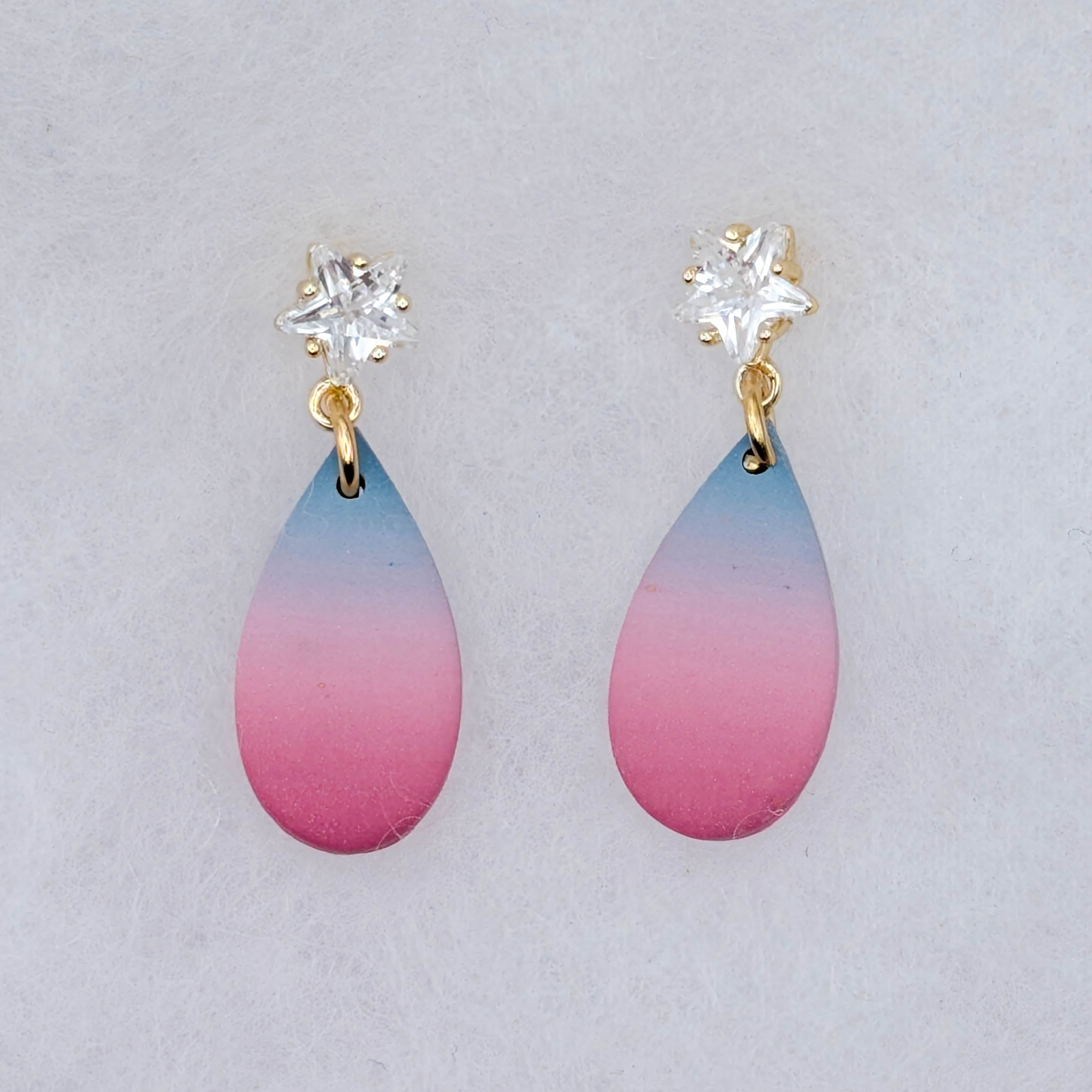 Faded Glory Patriotic Earrings: Handmade Americana Polymer Clay Dangles for USA Celebrations