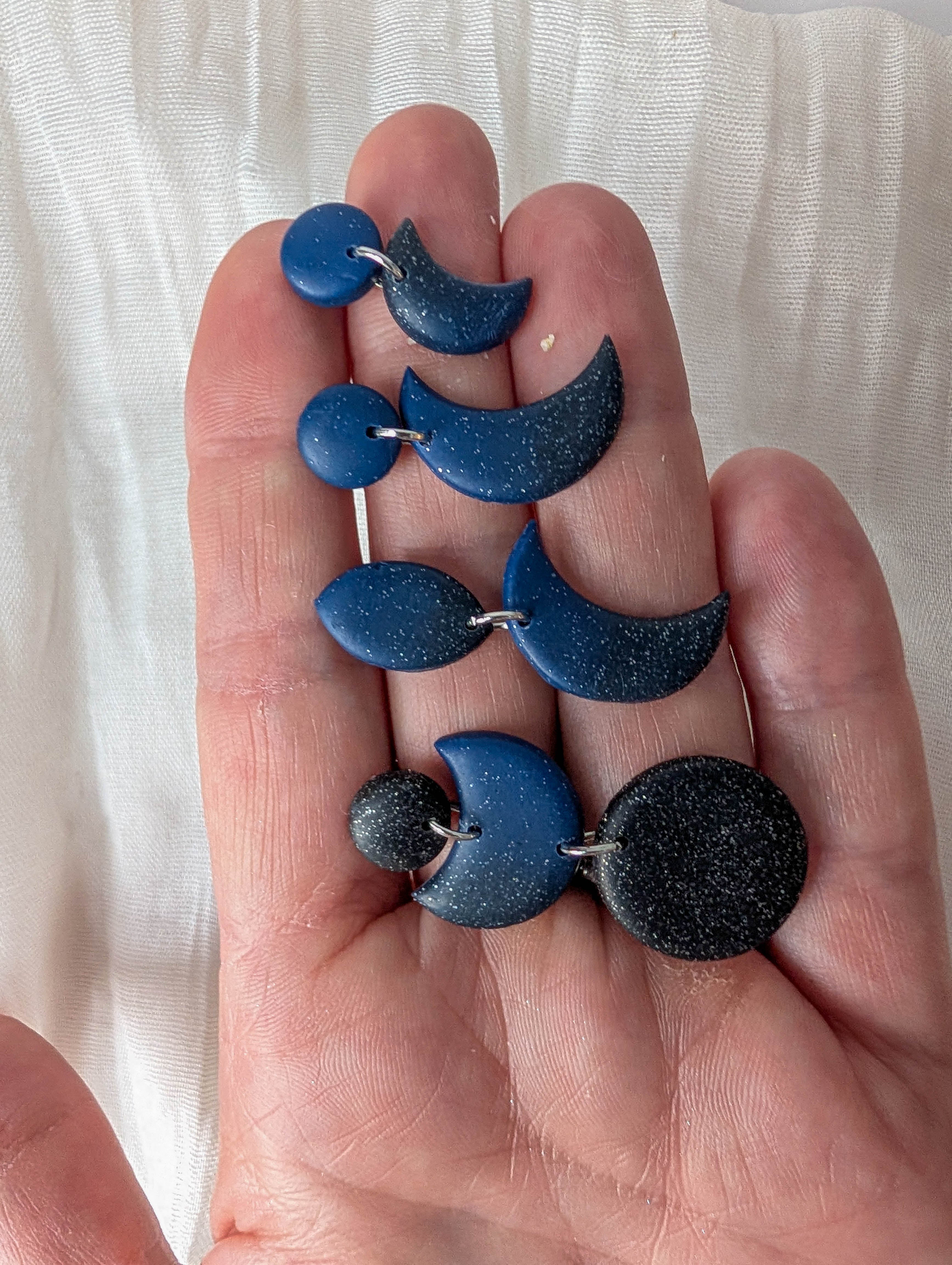 Dark Celestial Moon Earrings