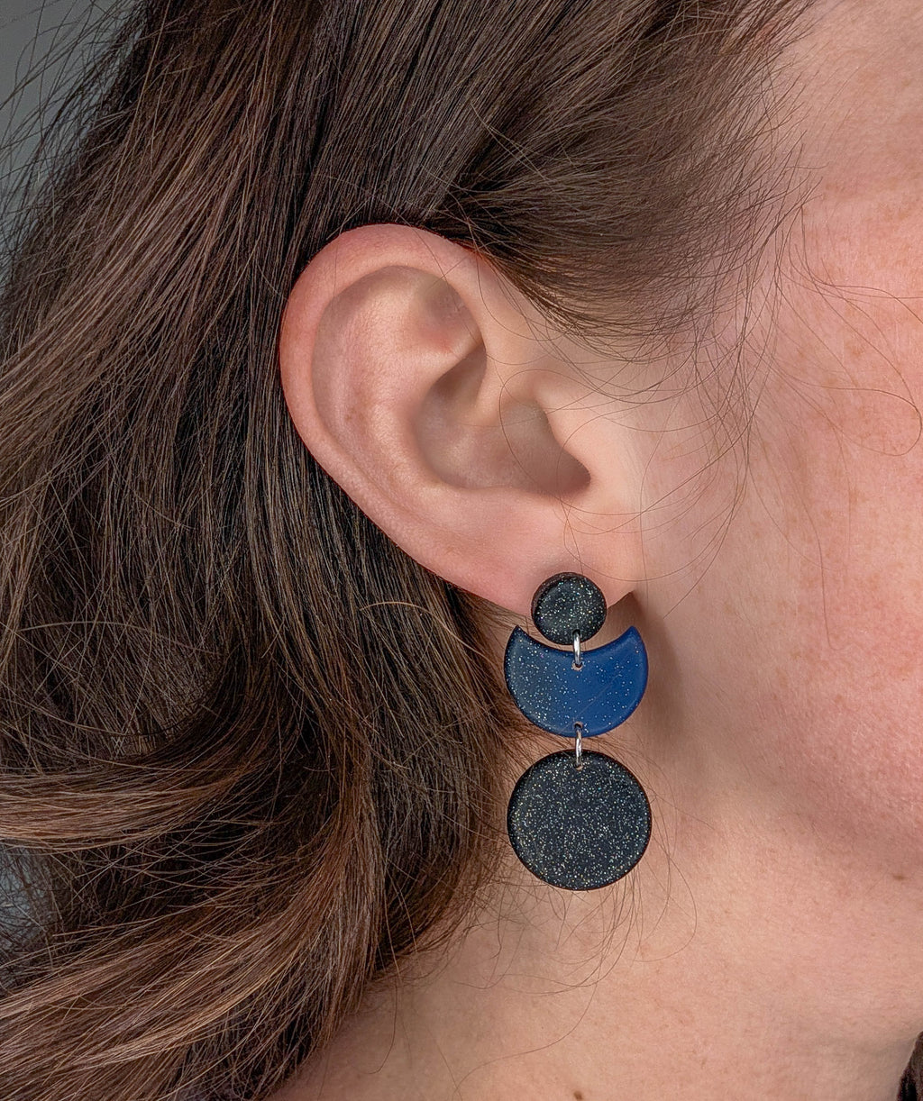 Dark Celestial Moon Earrings