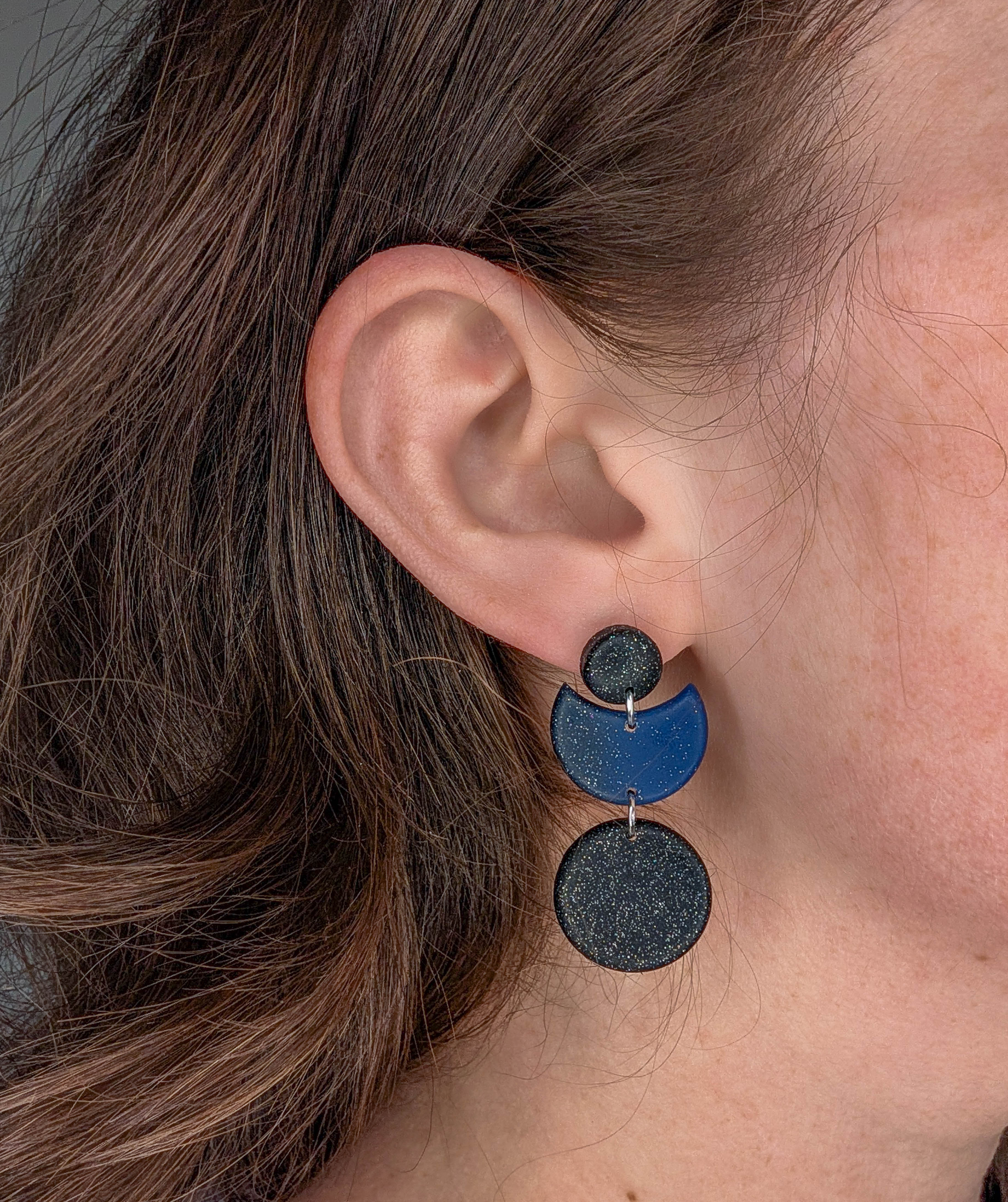 Dark Celestial Moon Earrings