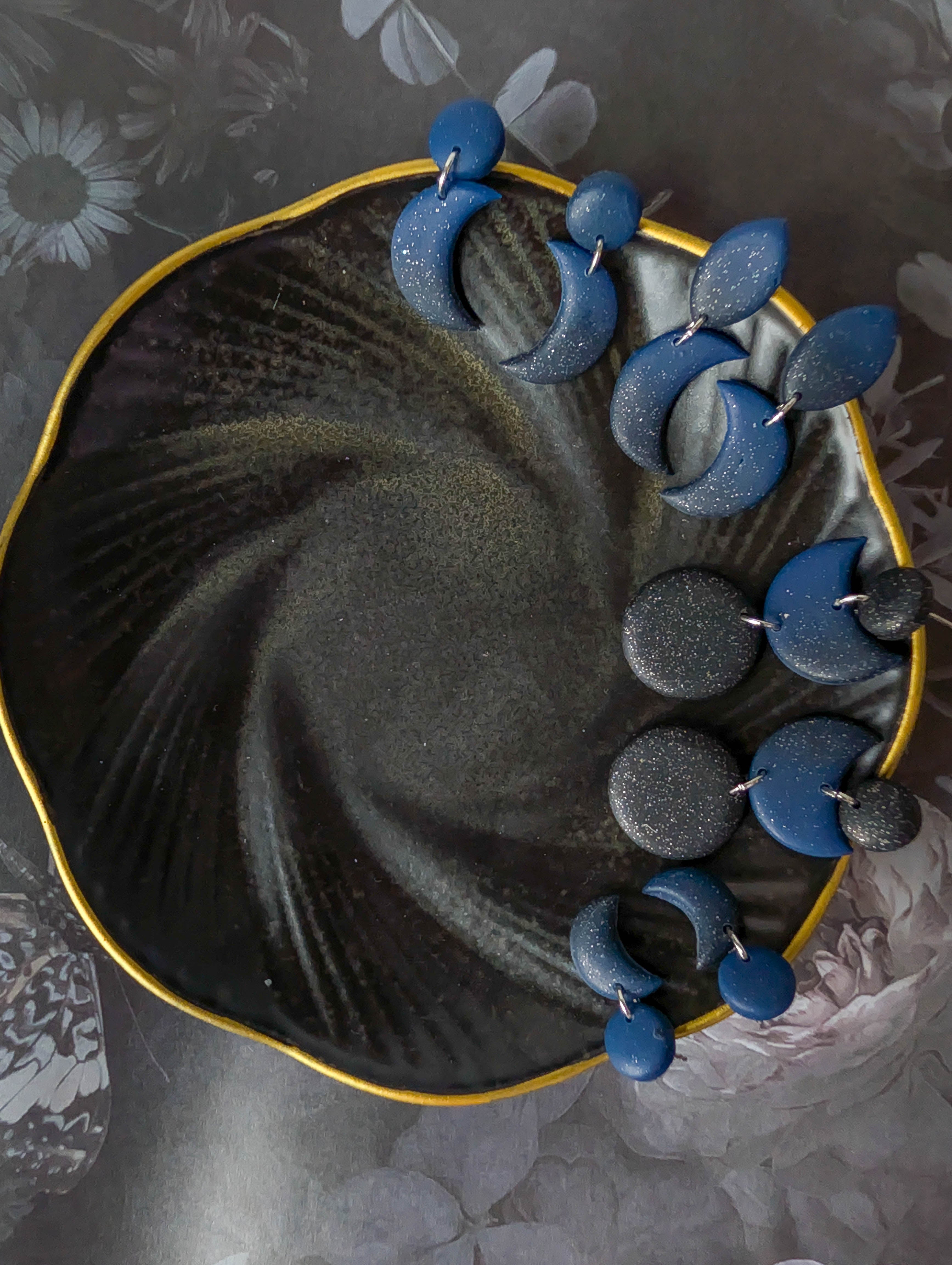 Dark Celestial Moon Earrings