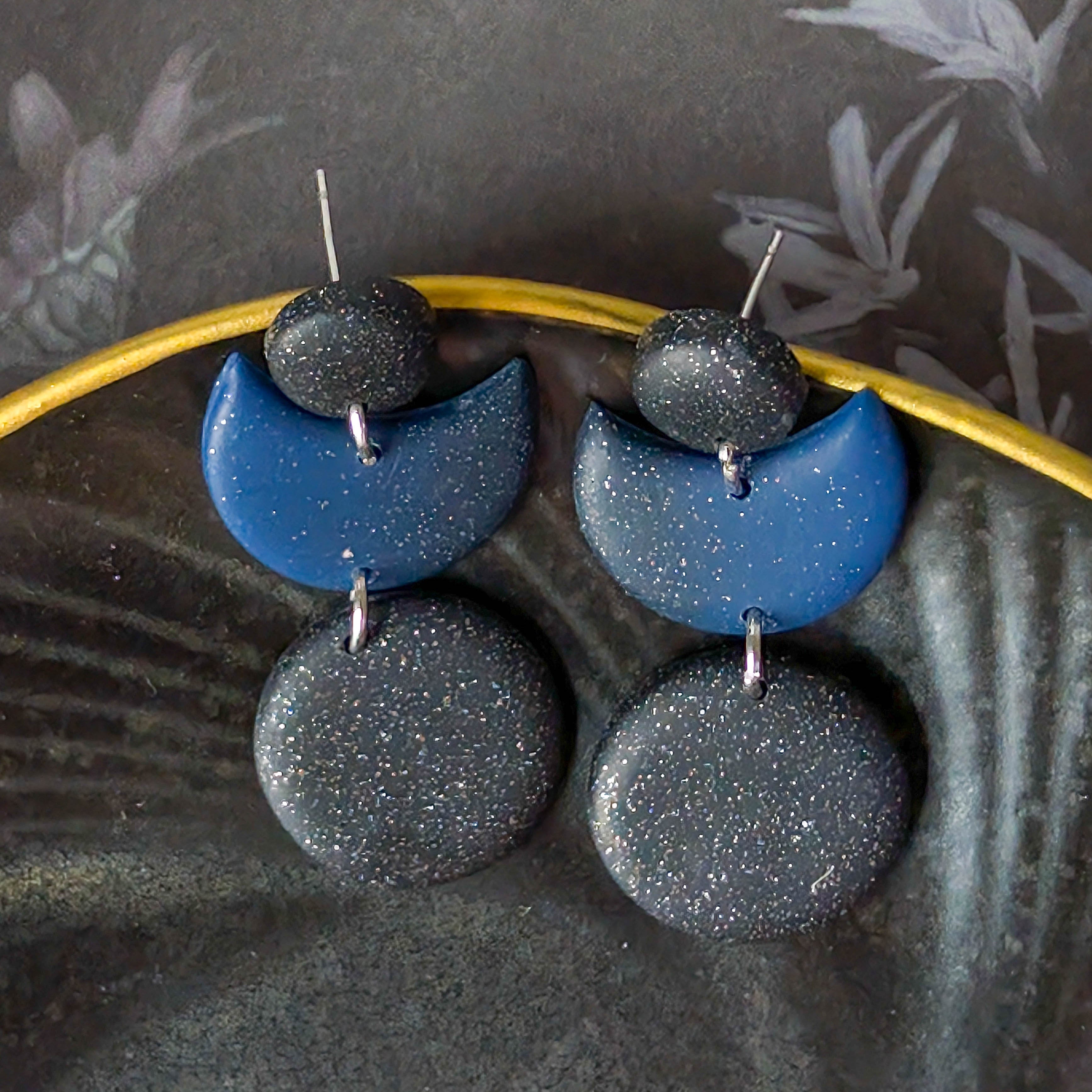 Dark Celestial Moon Earrings