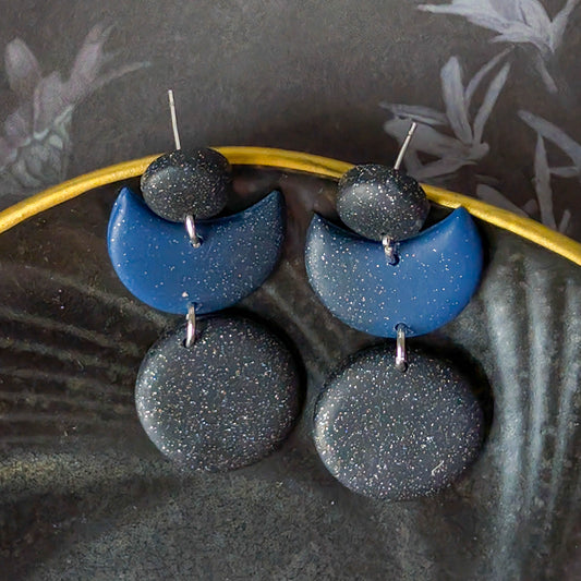 Dark Celestial Moon Earrings