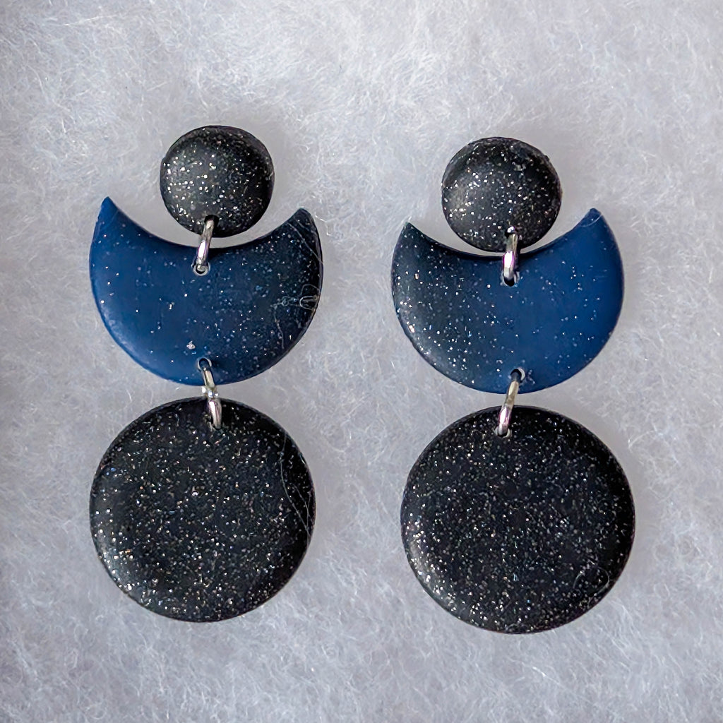 Dark Celestial Moon Earrings