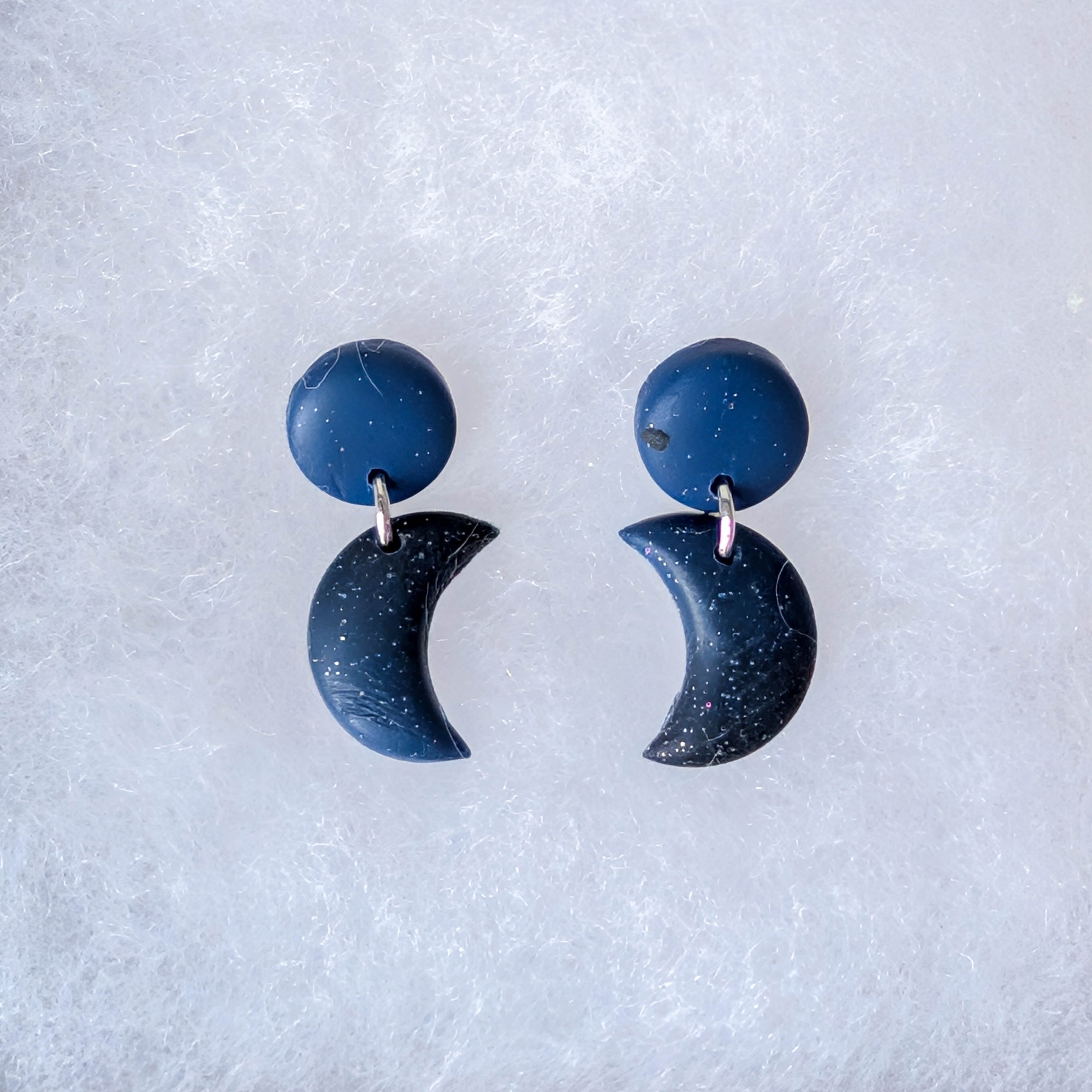 Dark Celestial Moon Earrings