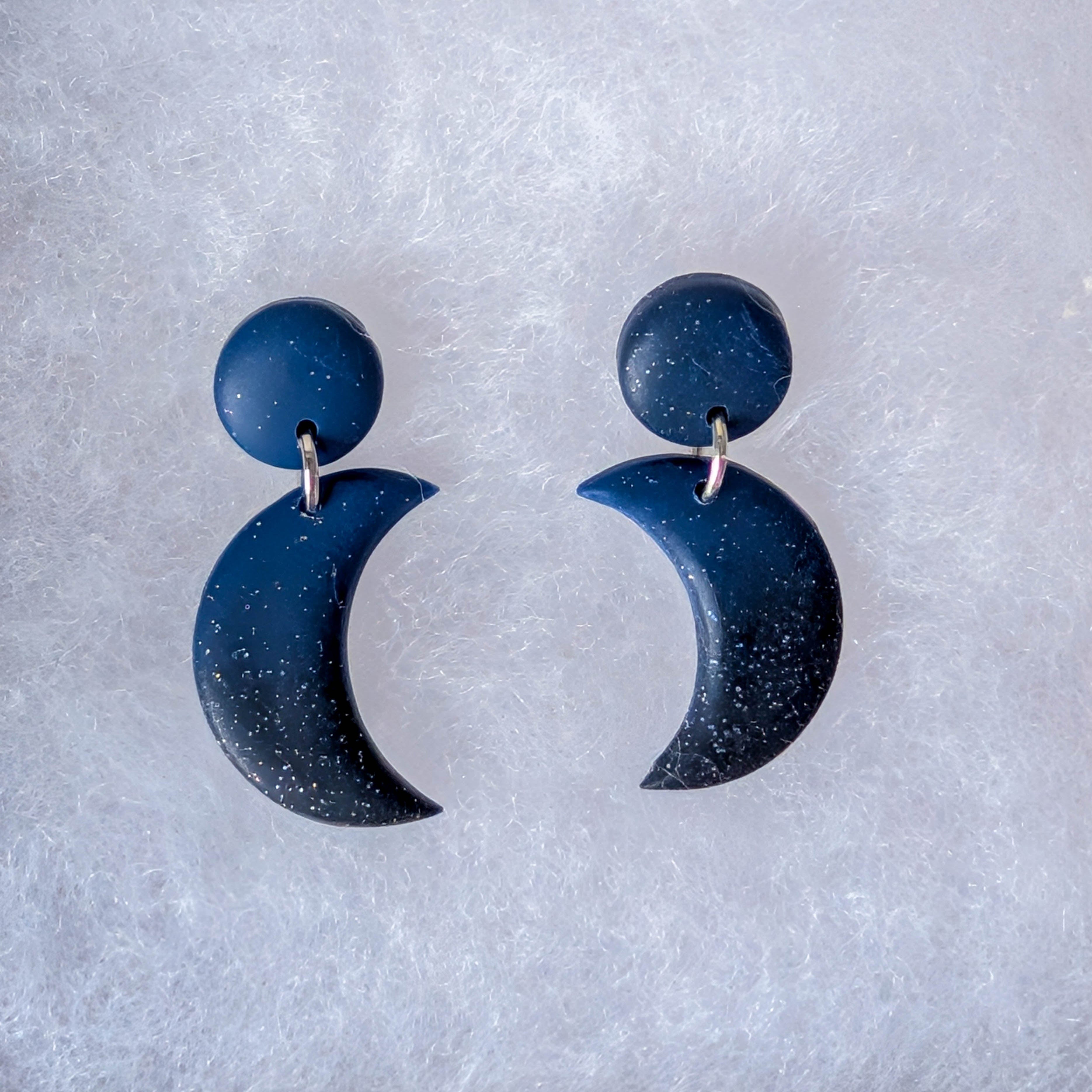 Dark Celestial Moon Earrings