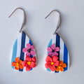 Tropical Flower Polymer Clay Earrings