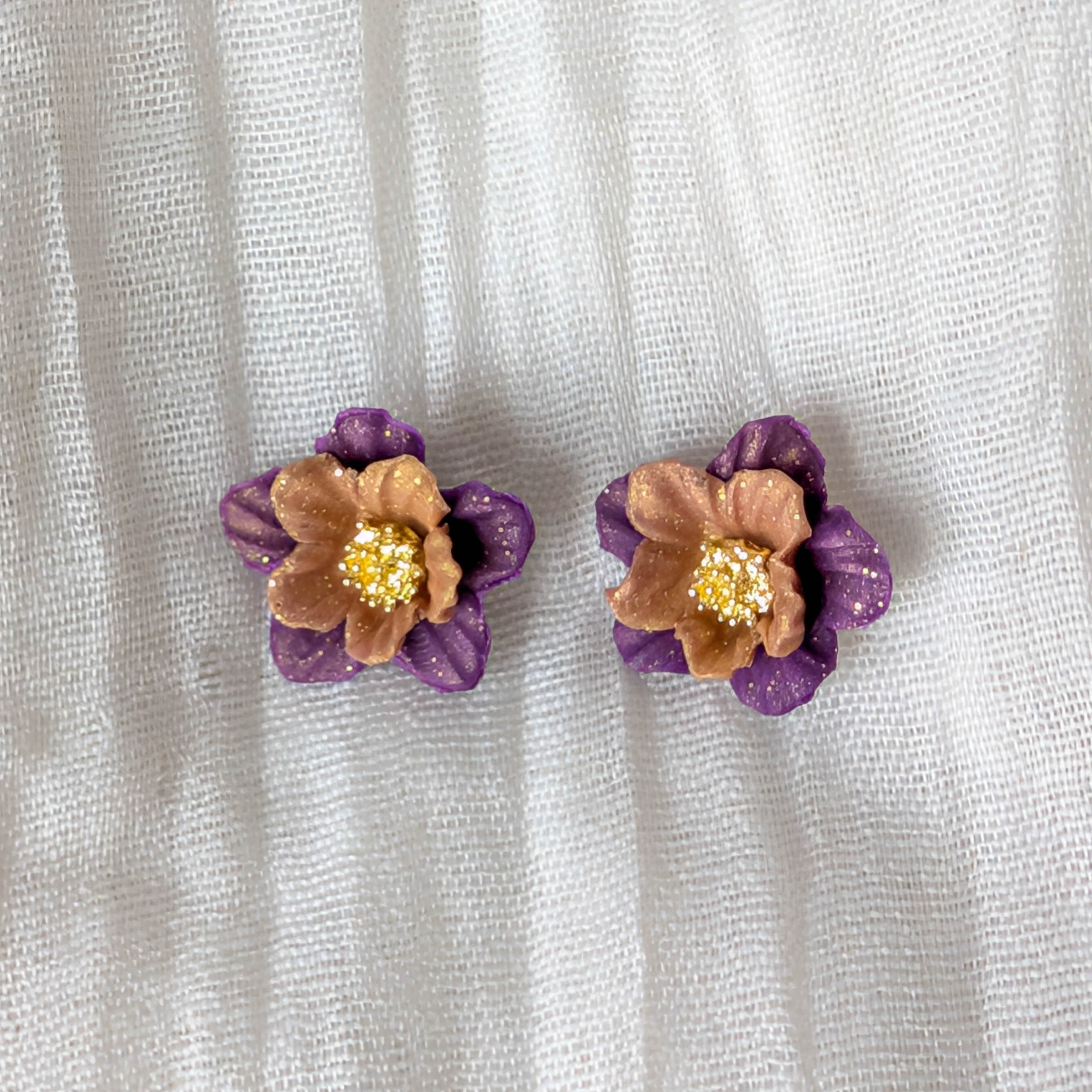 Handcrafted Flower Statement Studs