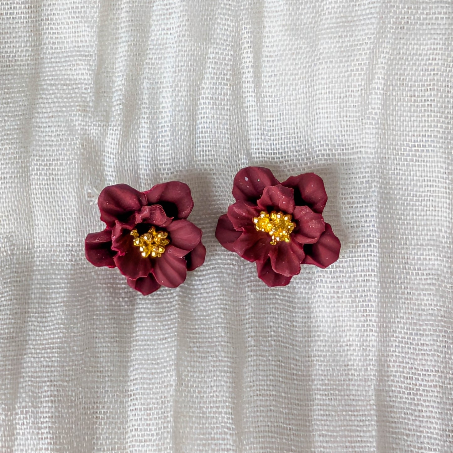 Handcrafted Flower Statement Studs