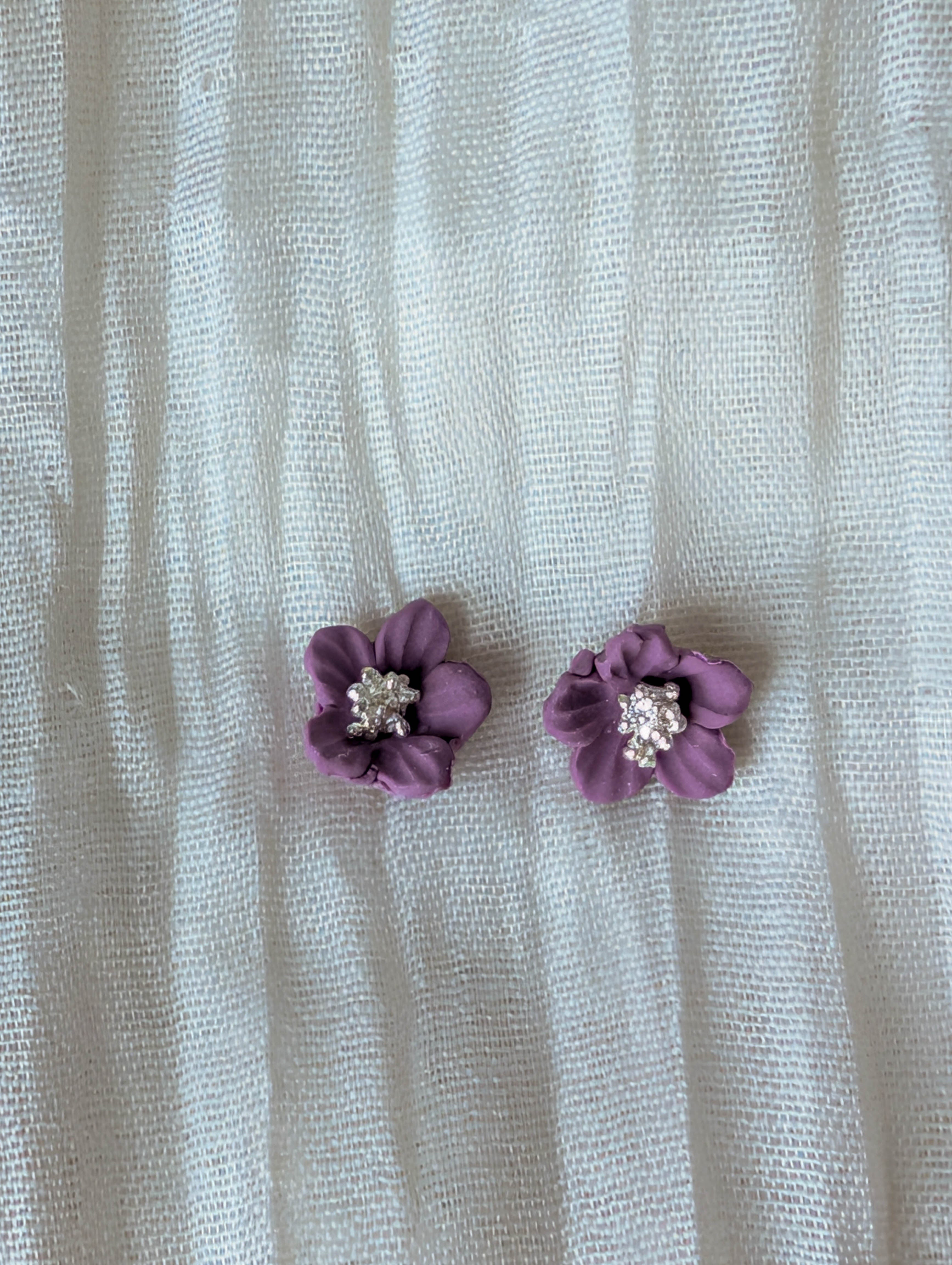 Small Polymer Clay Flower Stud Earrings