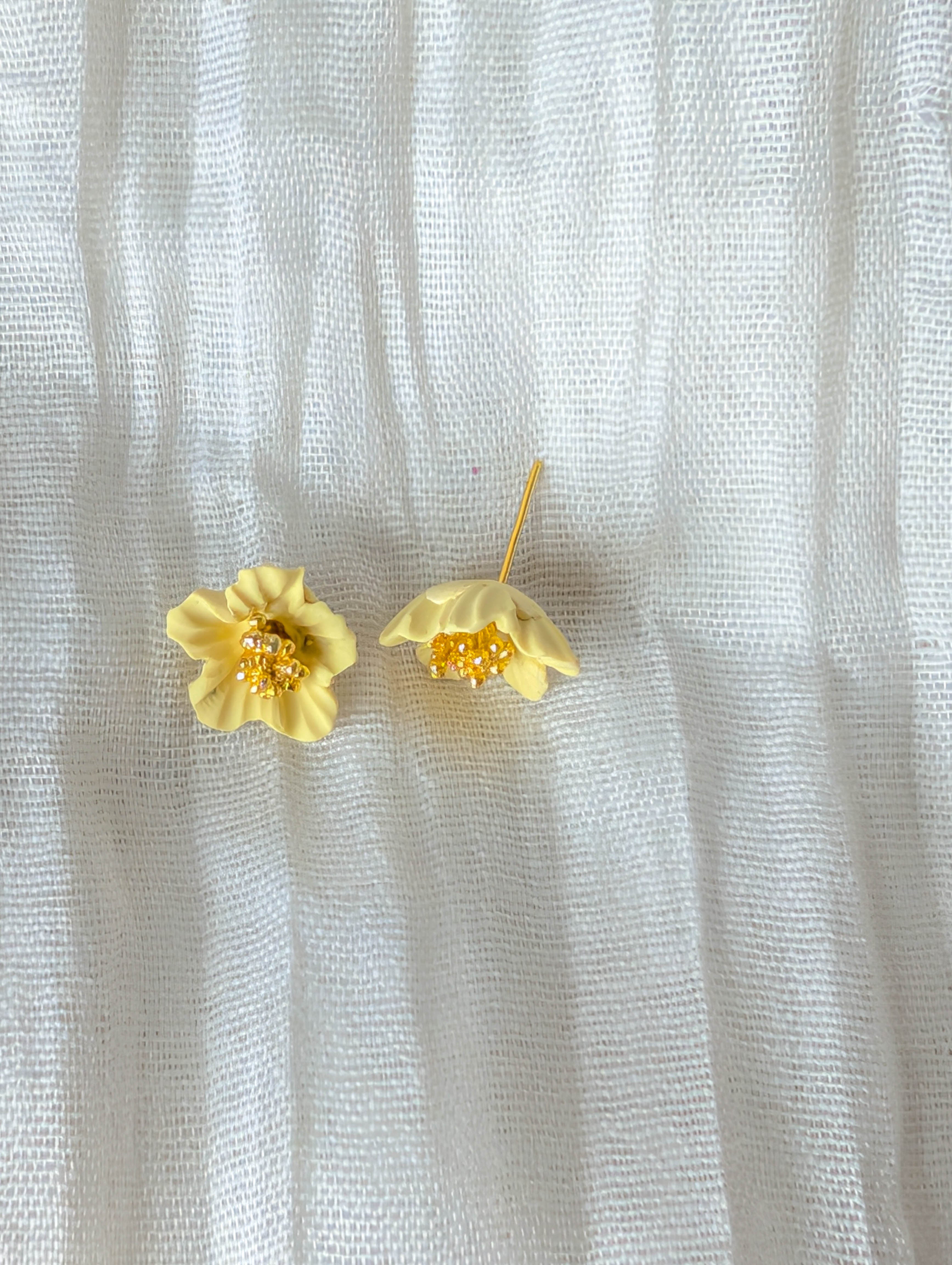 Small Polymer Clay Flower Stud Earrings