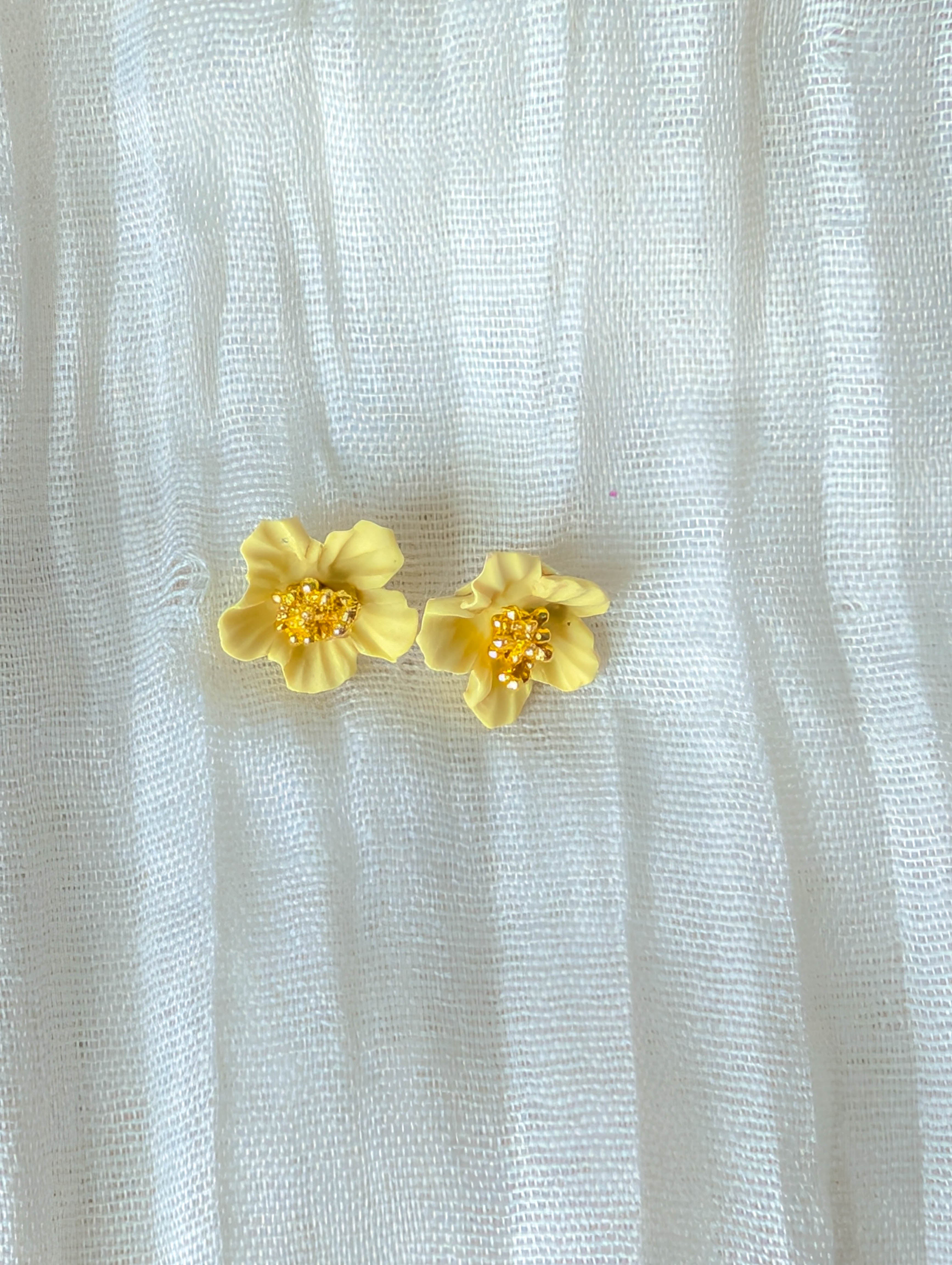 Small Polymer Clay Flower Stud Earrings