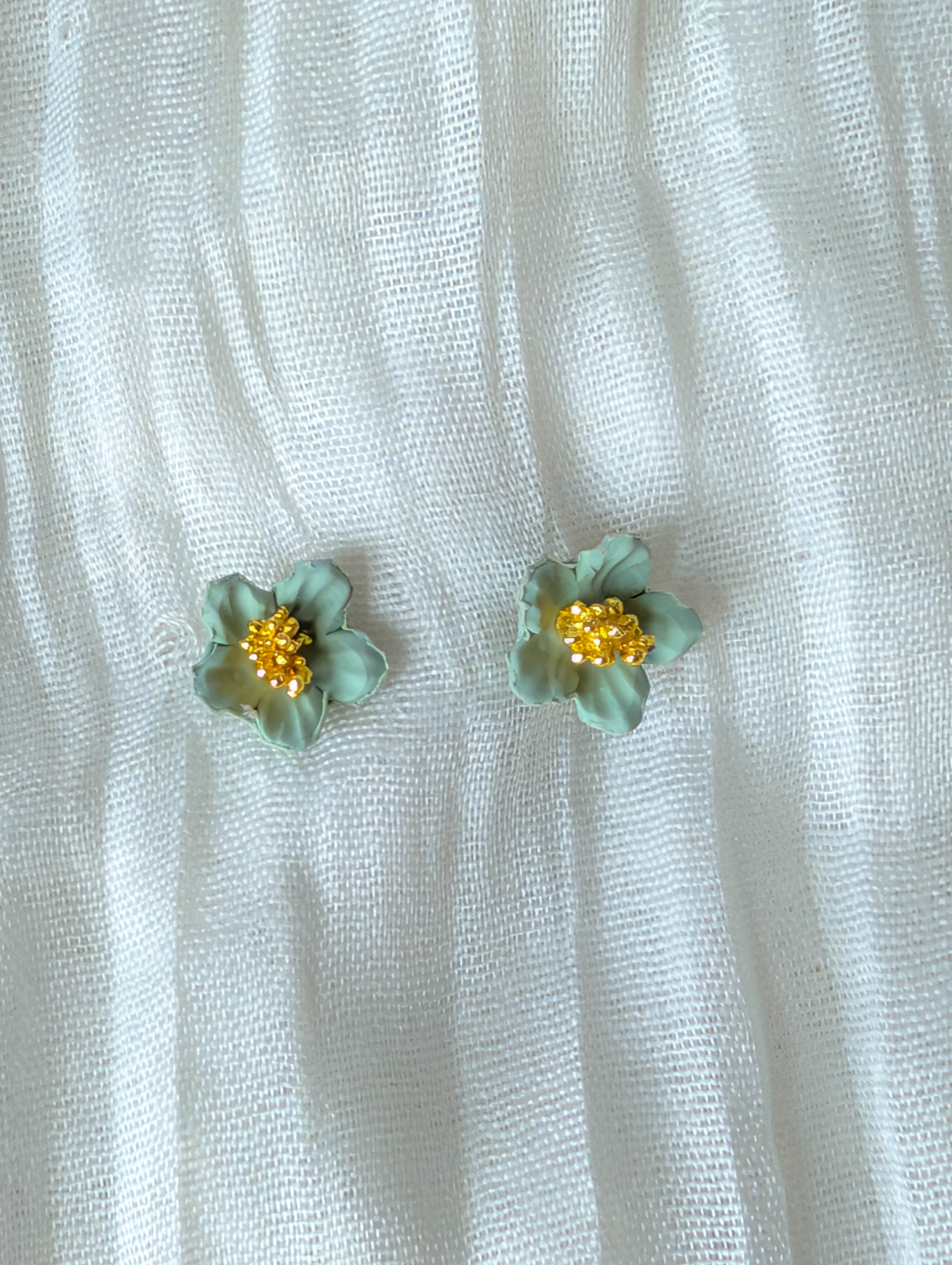 Small Polymer Clay Flower Stud Earrings