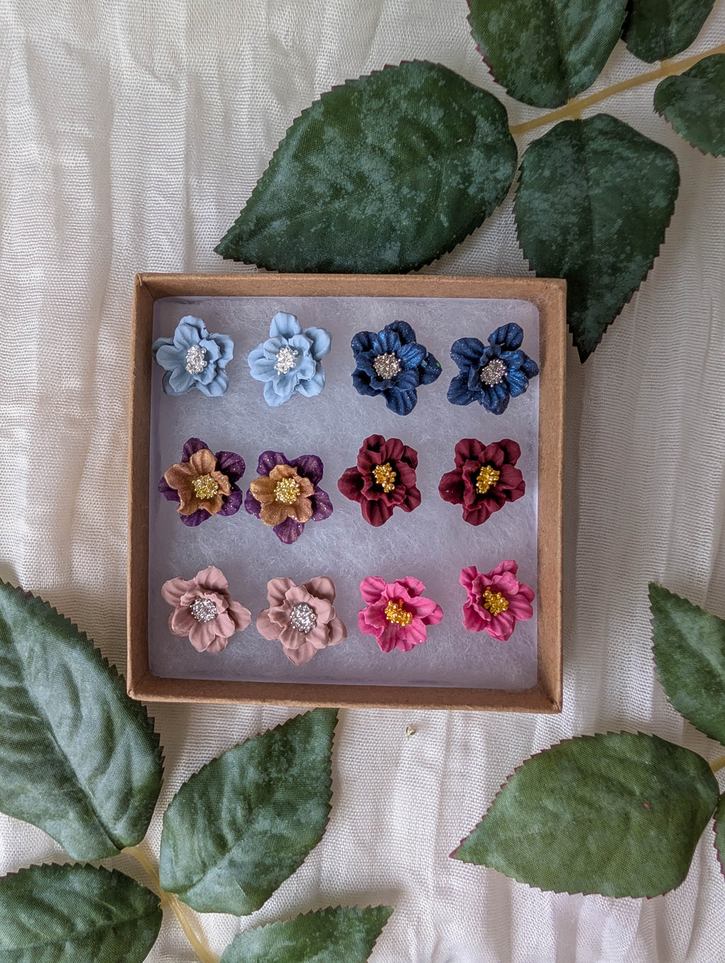 Handcrafted Flower Statement Studs