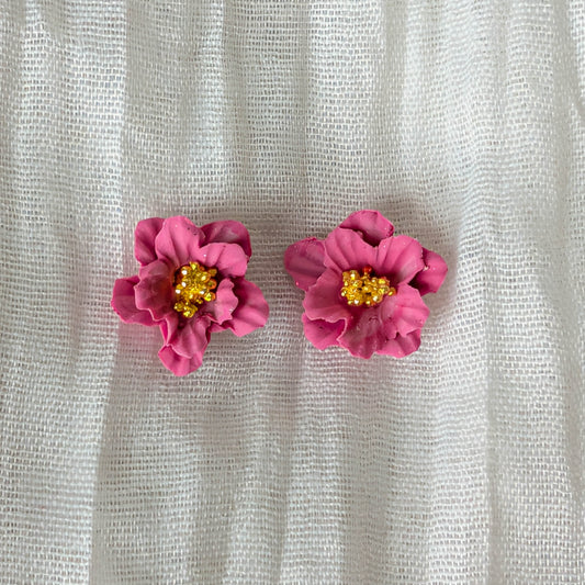 Handcrafted Flower Statement Studs