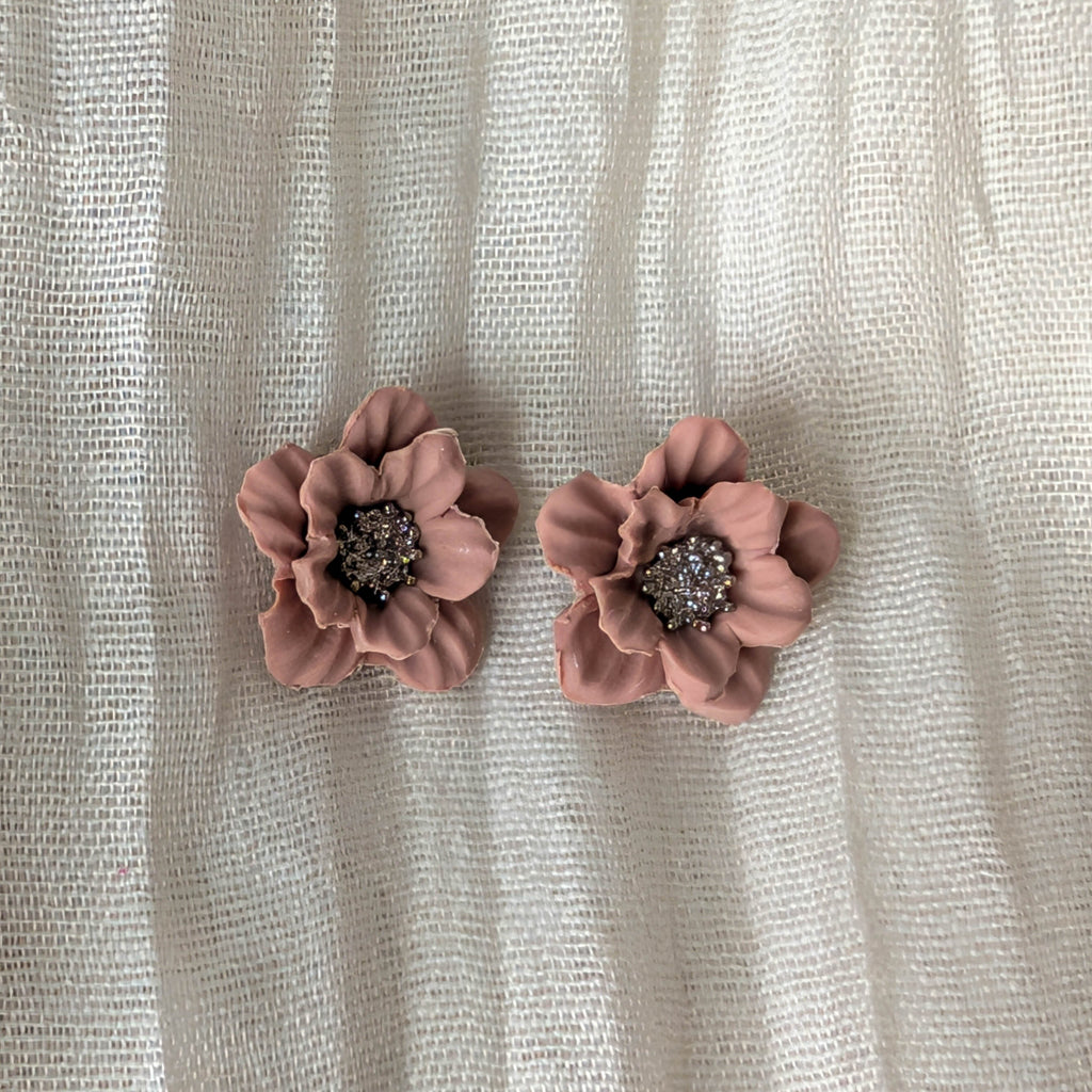 Handcrafted Flower Statement Studs