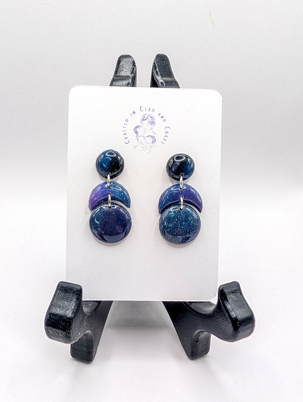 Dark Celestial Galaxy Earrings