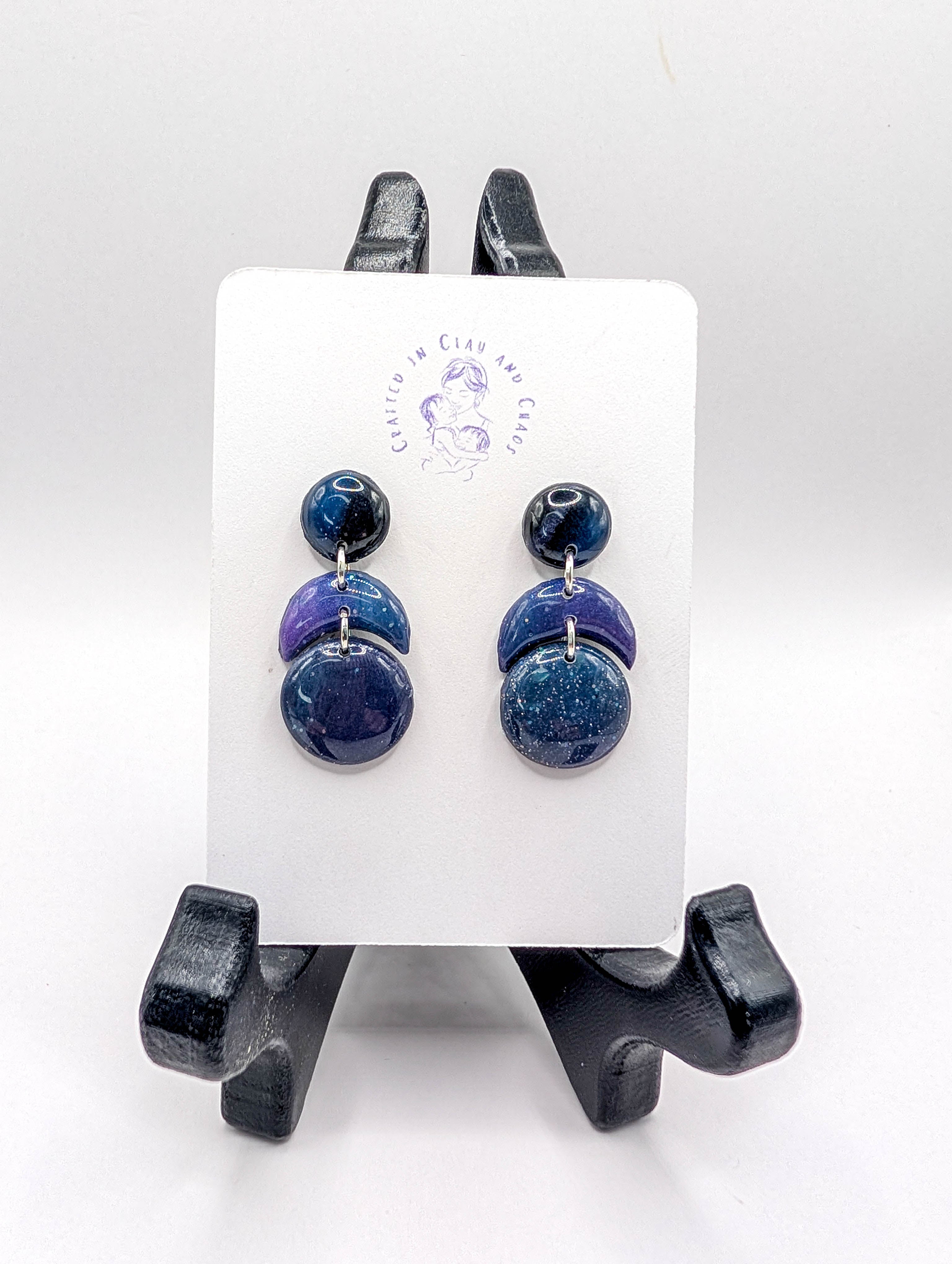 Dark Celestial Galaxy Earrings
