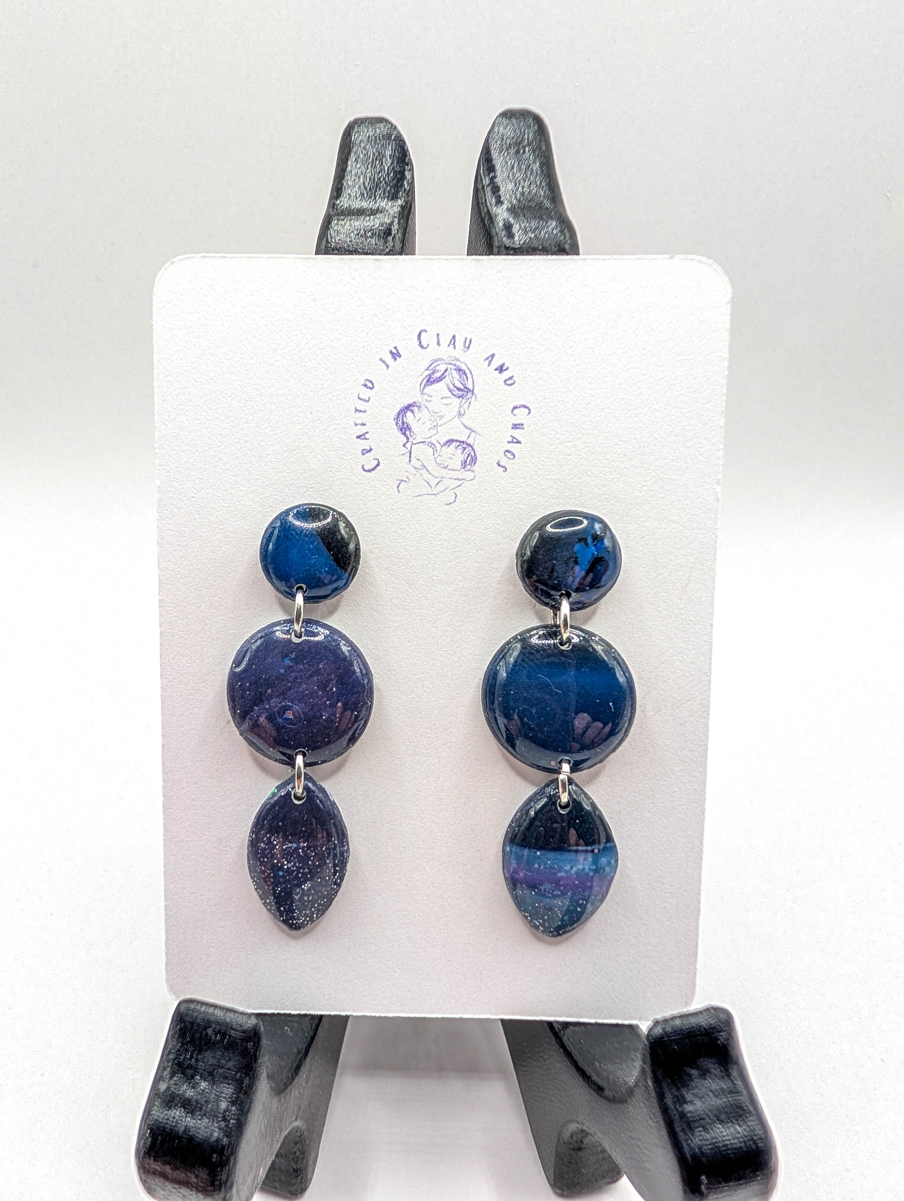 Dark Celestial Galaxy Earrings