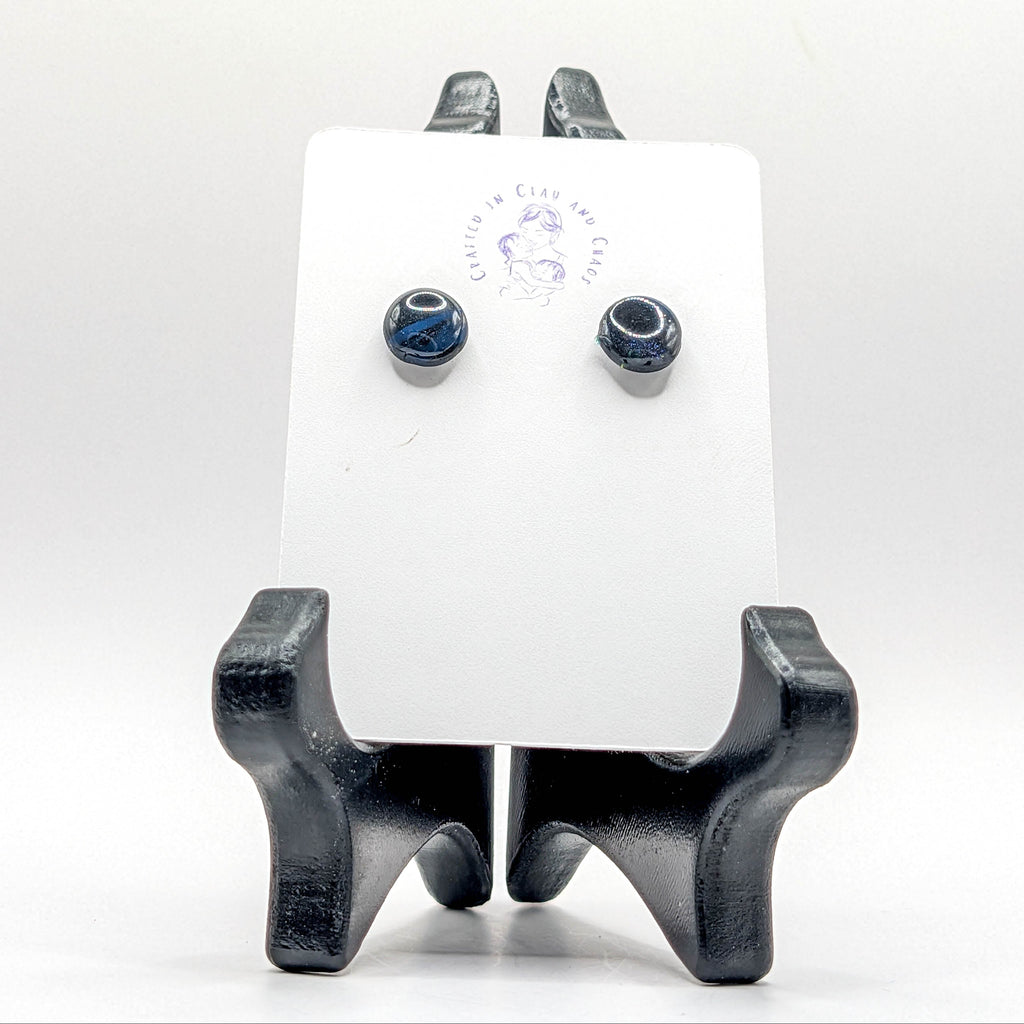 Dark Celestial Galaxy Stud Earrings