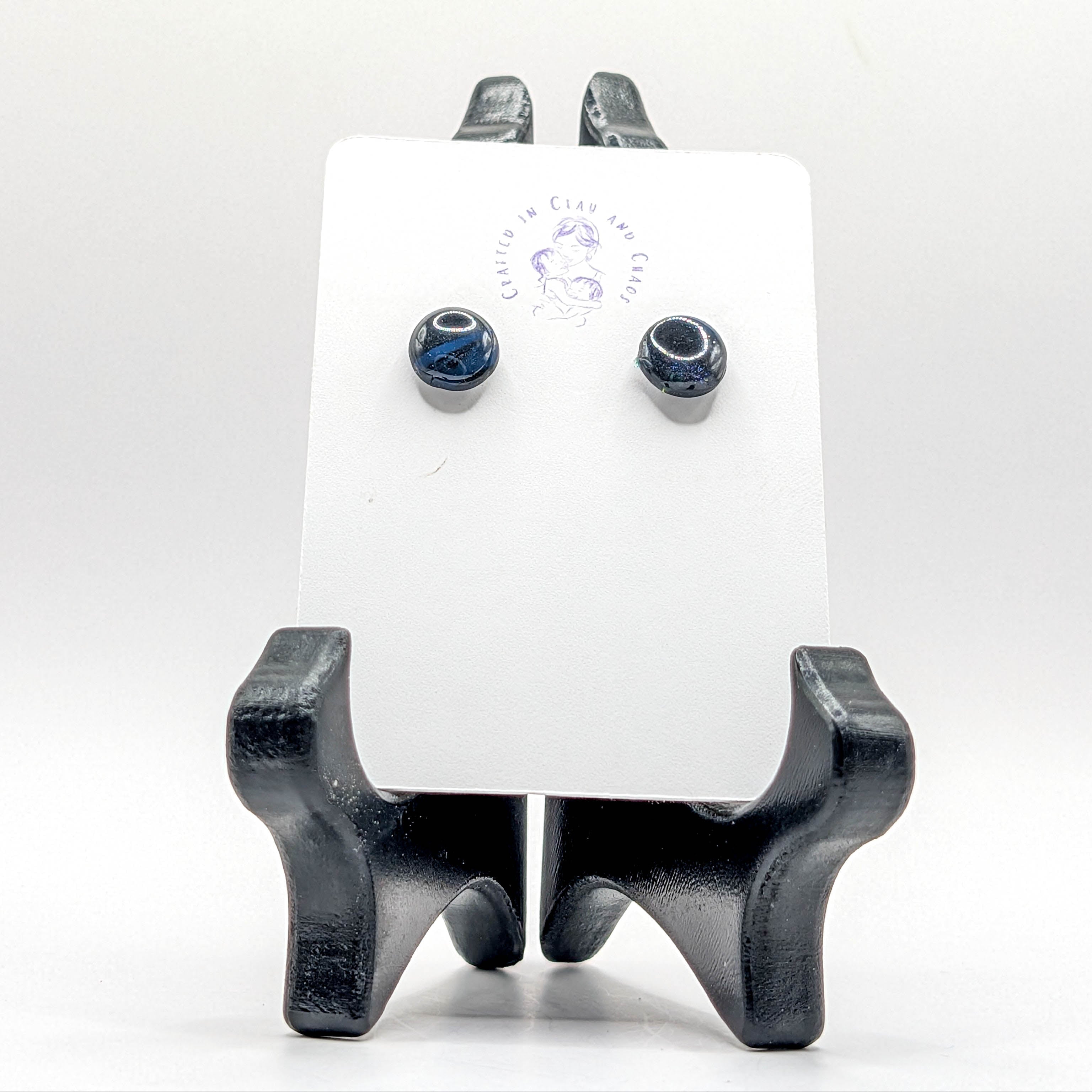 Dark Celestial Galaxy Stud Earrings