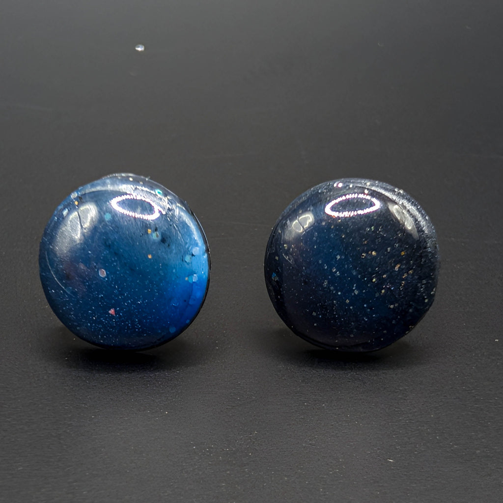 Dark Celestial Galaxy Stud Earrings
