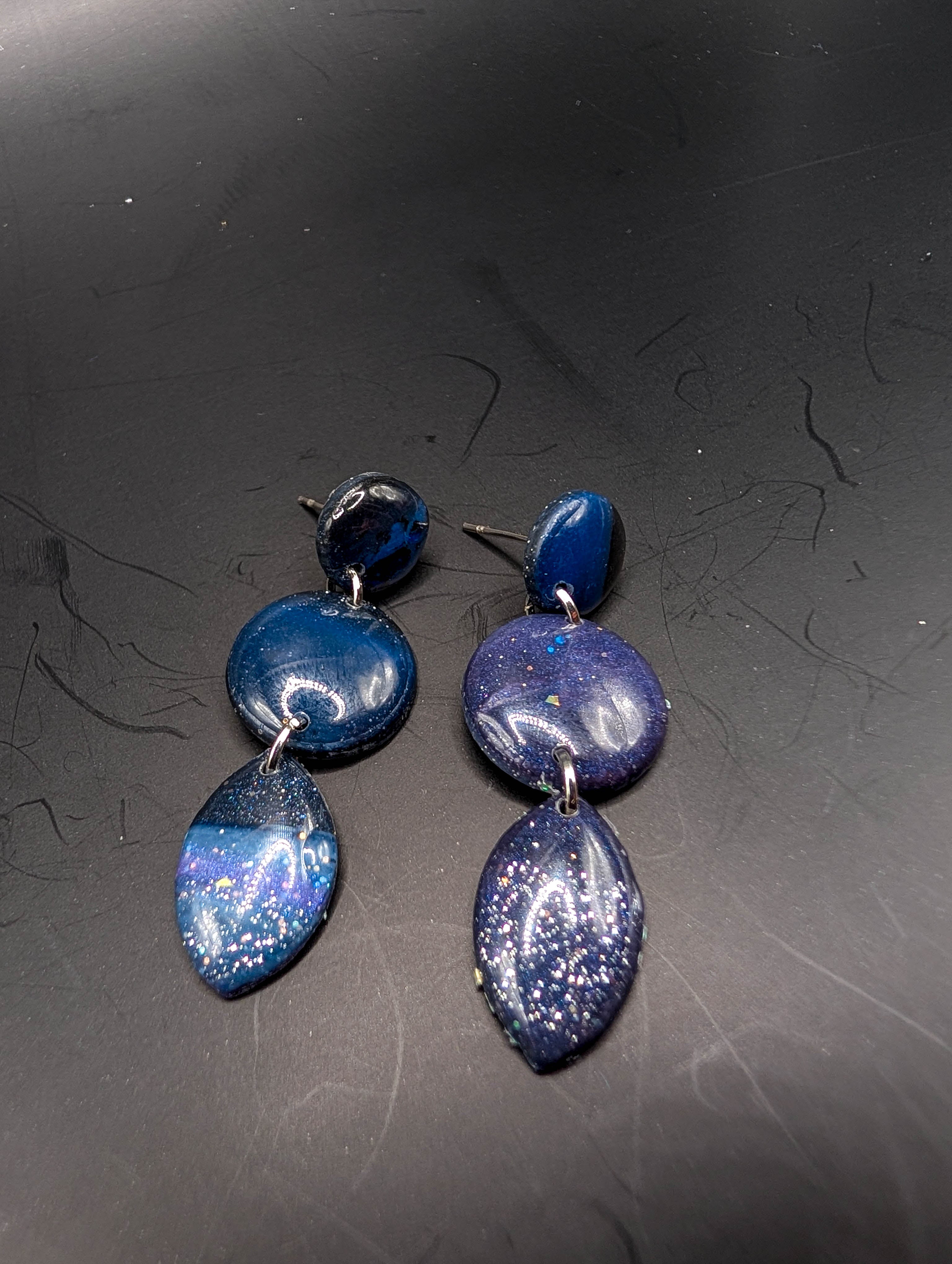 Dark Celestial Galaxy Earrings