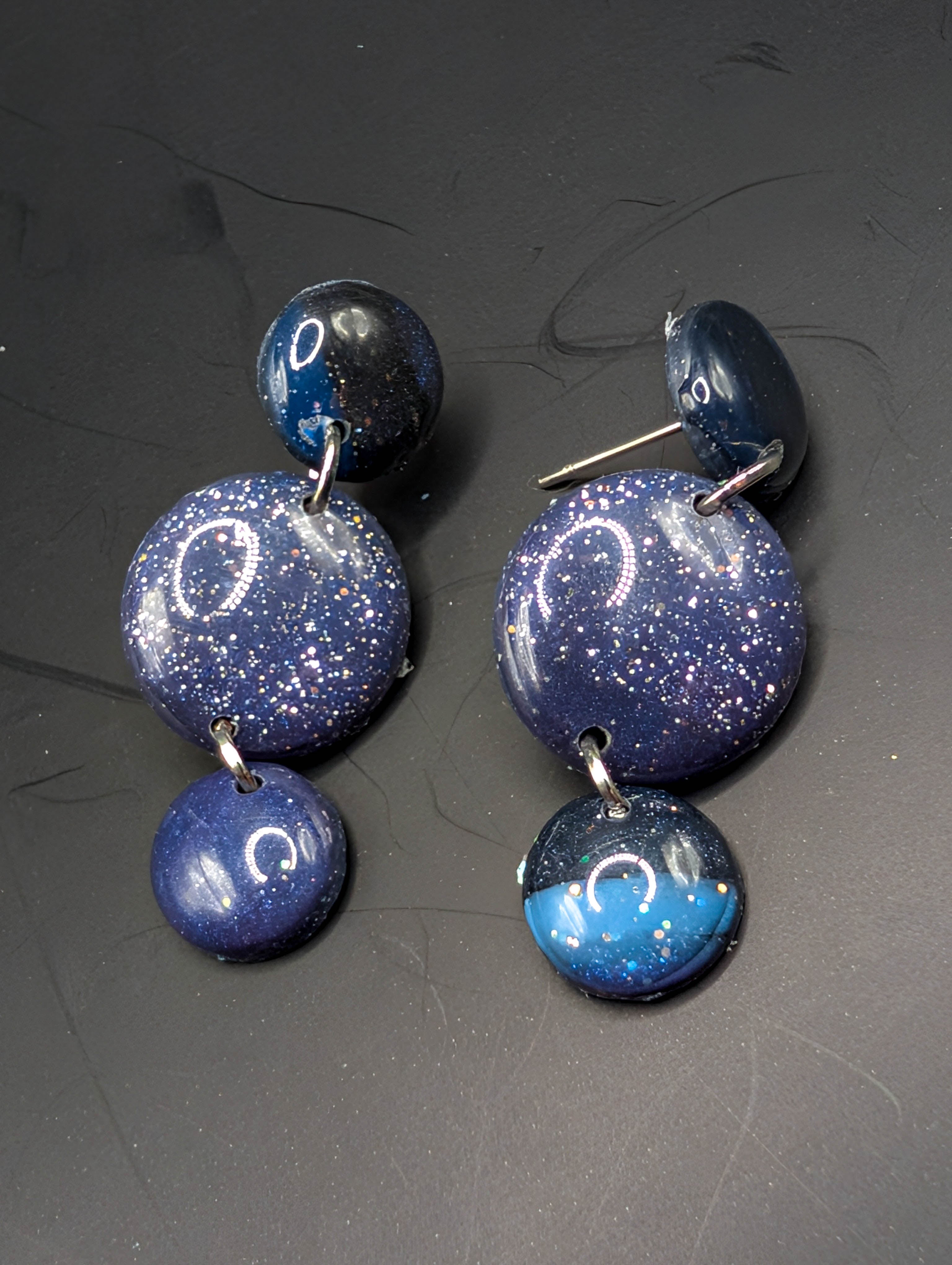 Dark Celestial Galaxy Earrings