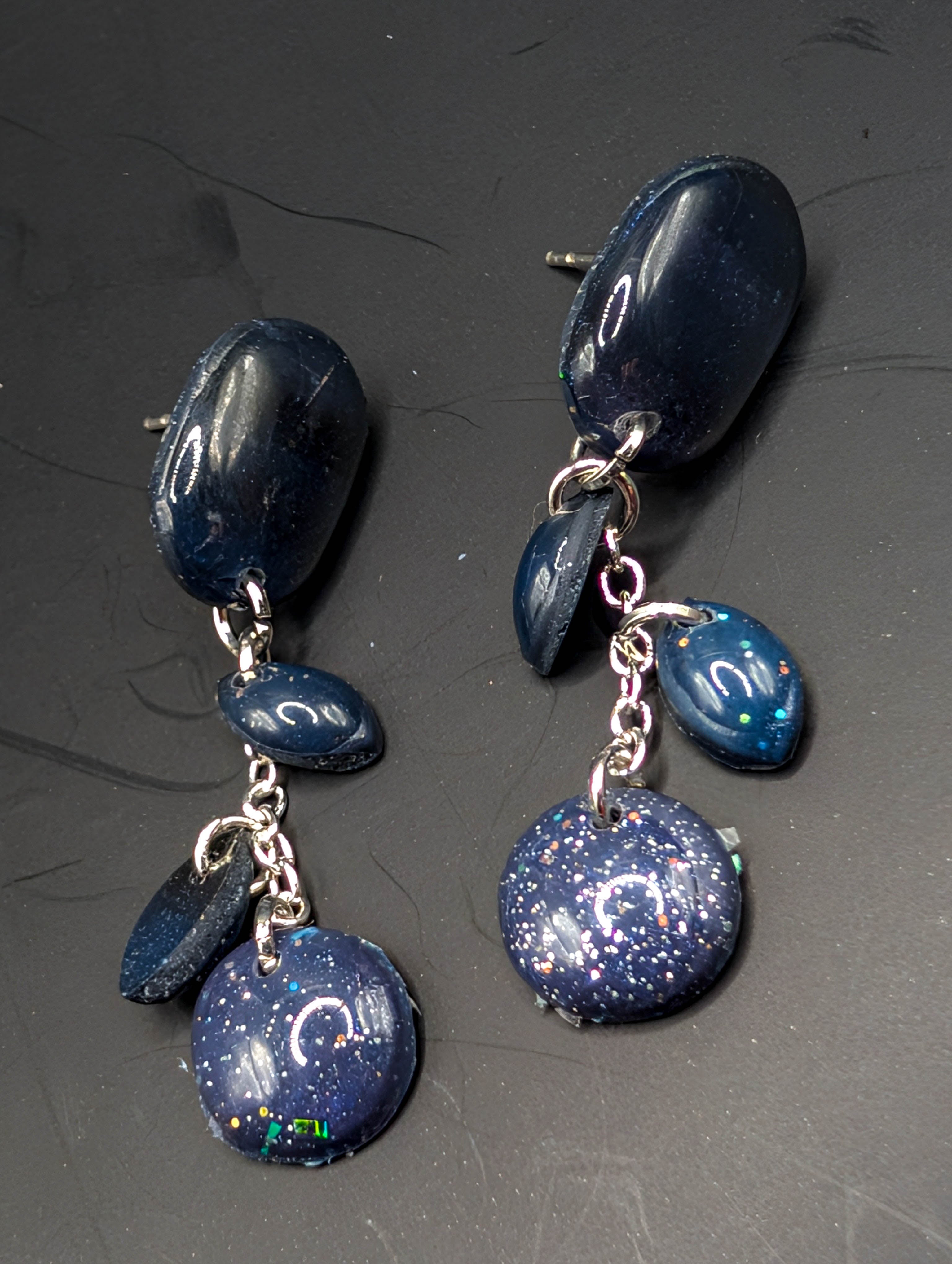 Dark Celestial Galaxy Earrings