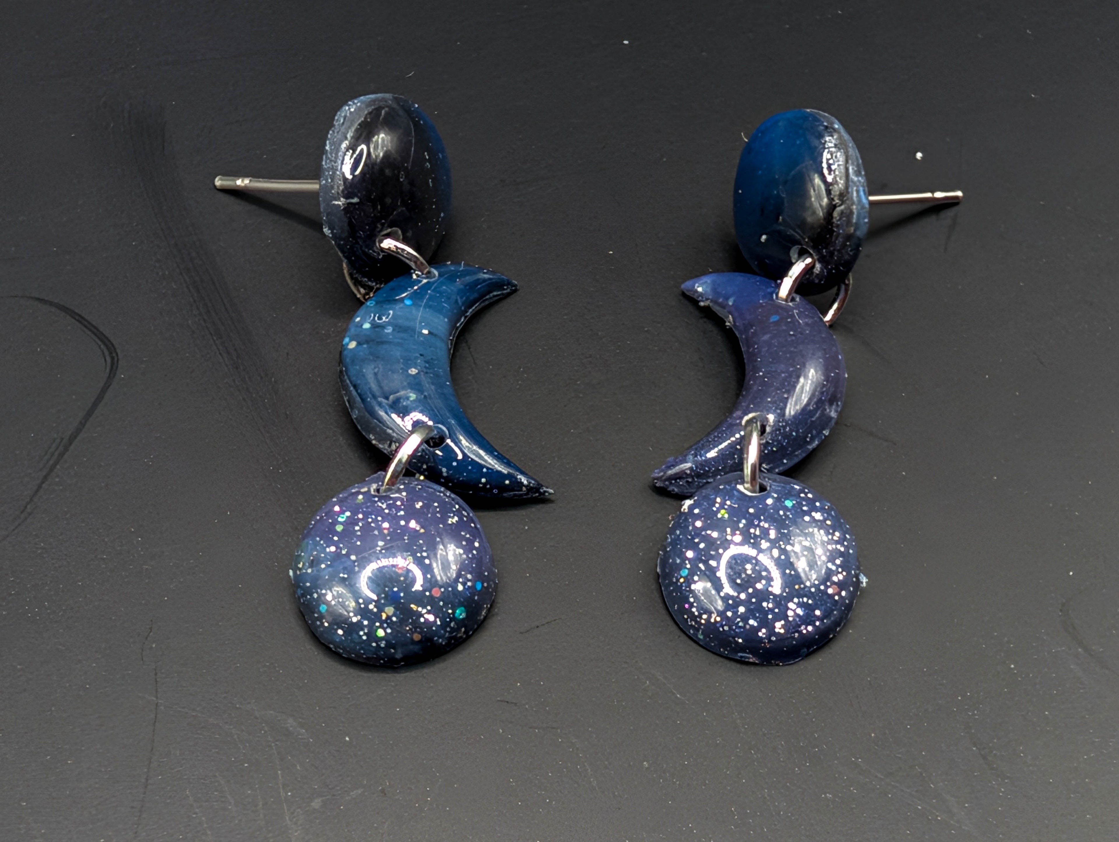 Dark Celestial Galaxy Earrings