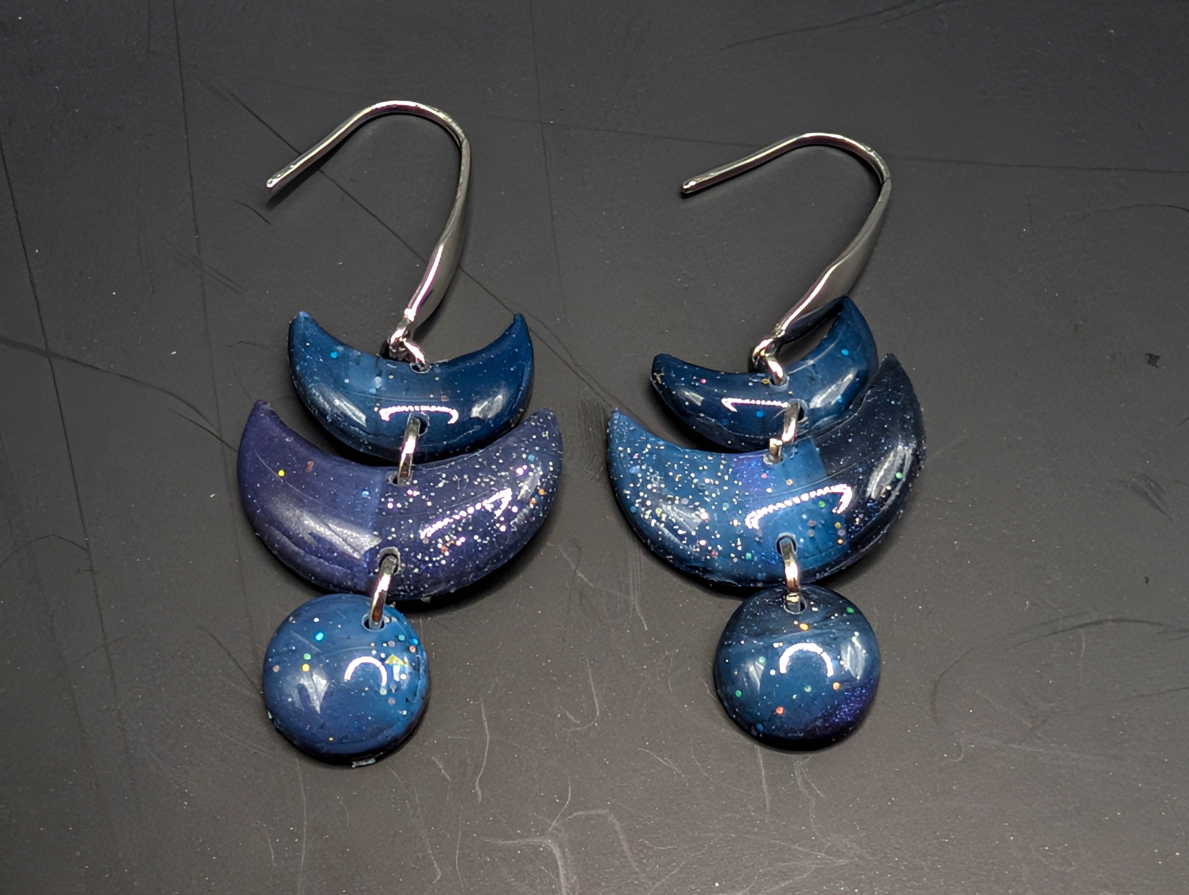 Dark Celestial Galaxy Earrings
