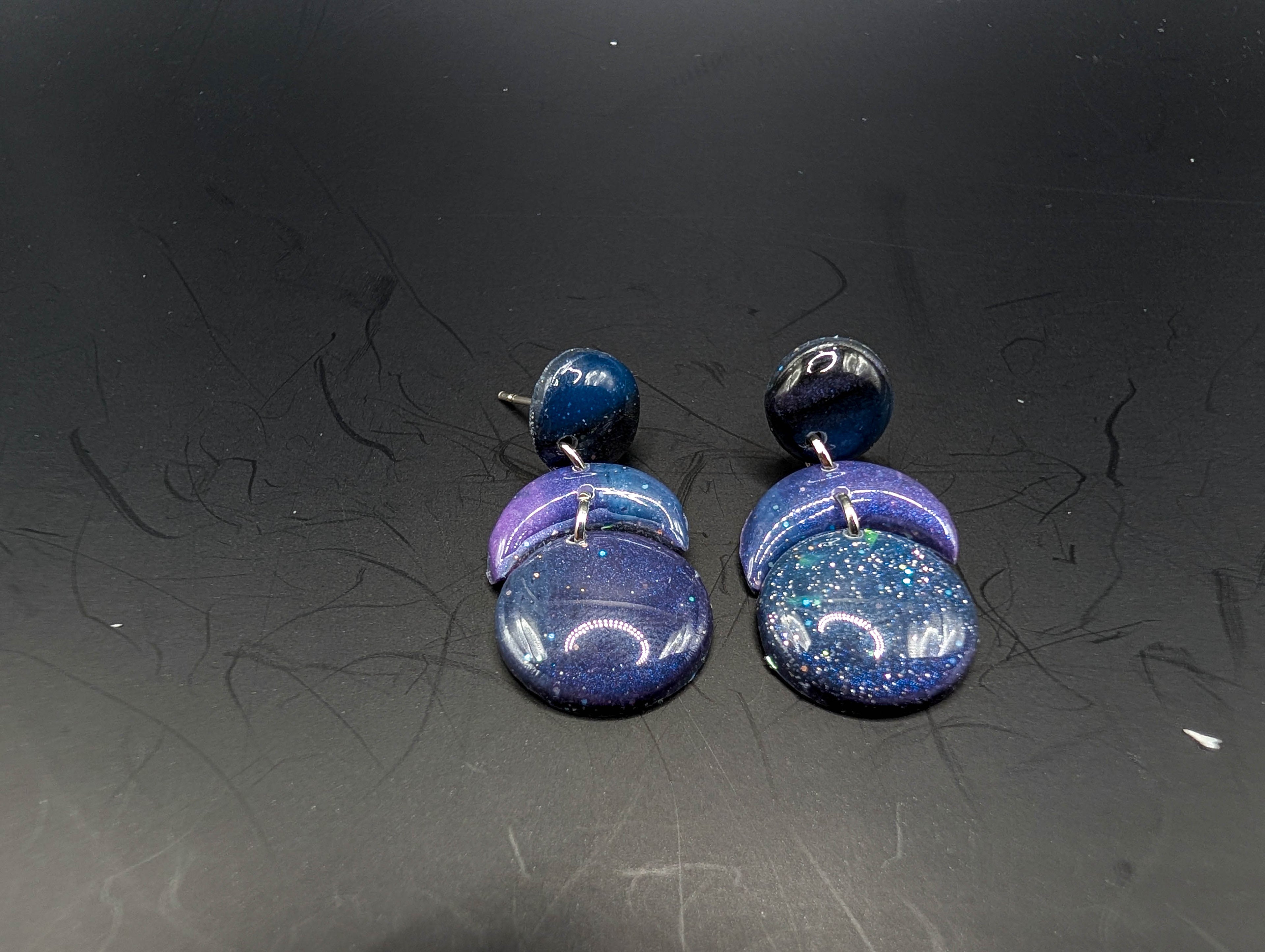 Dark Celestial Galaxy Earrings