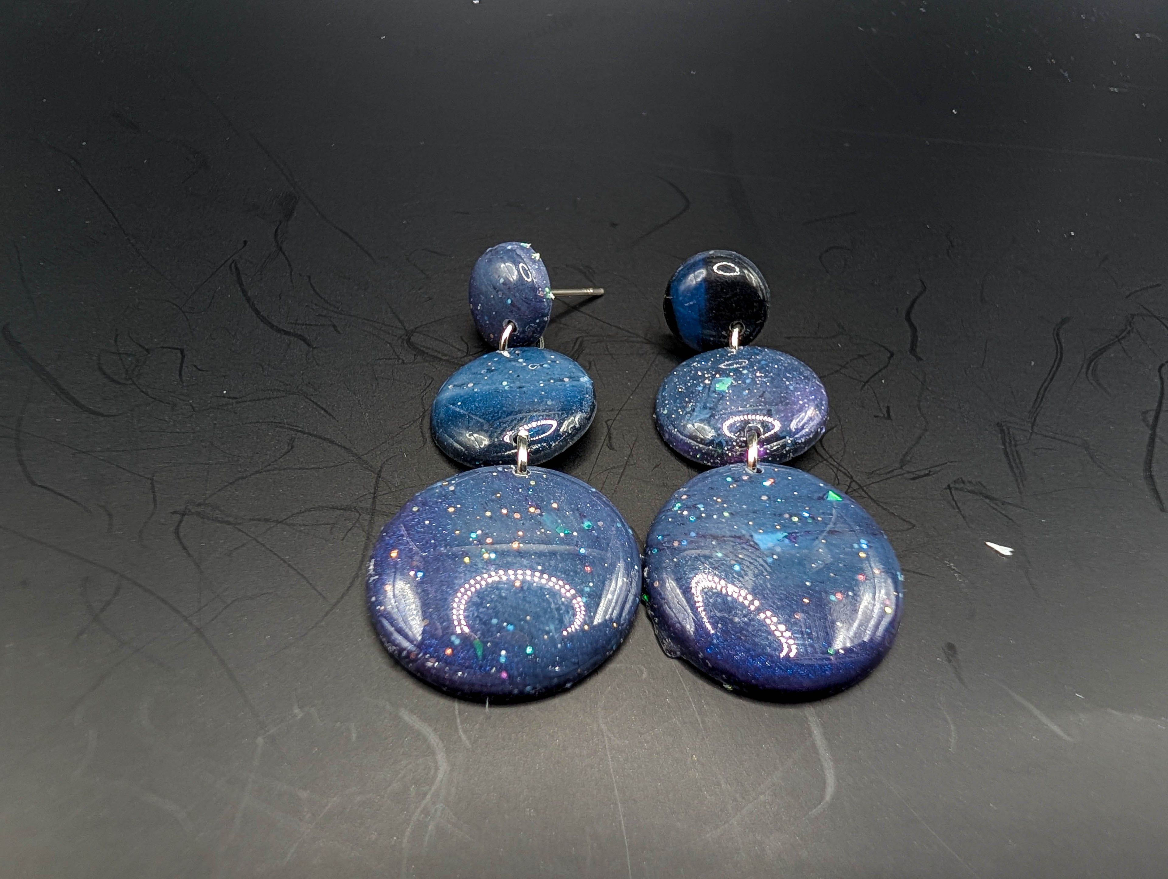 Dark Celestial Galaxy Earrings