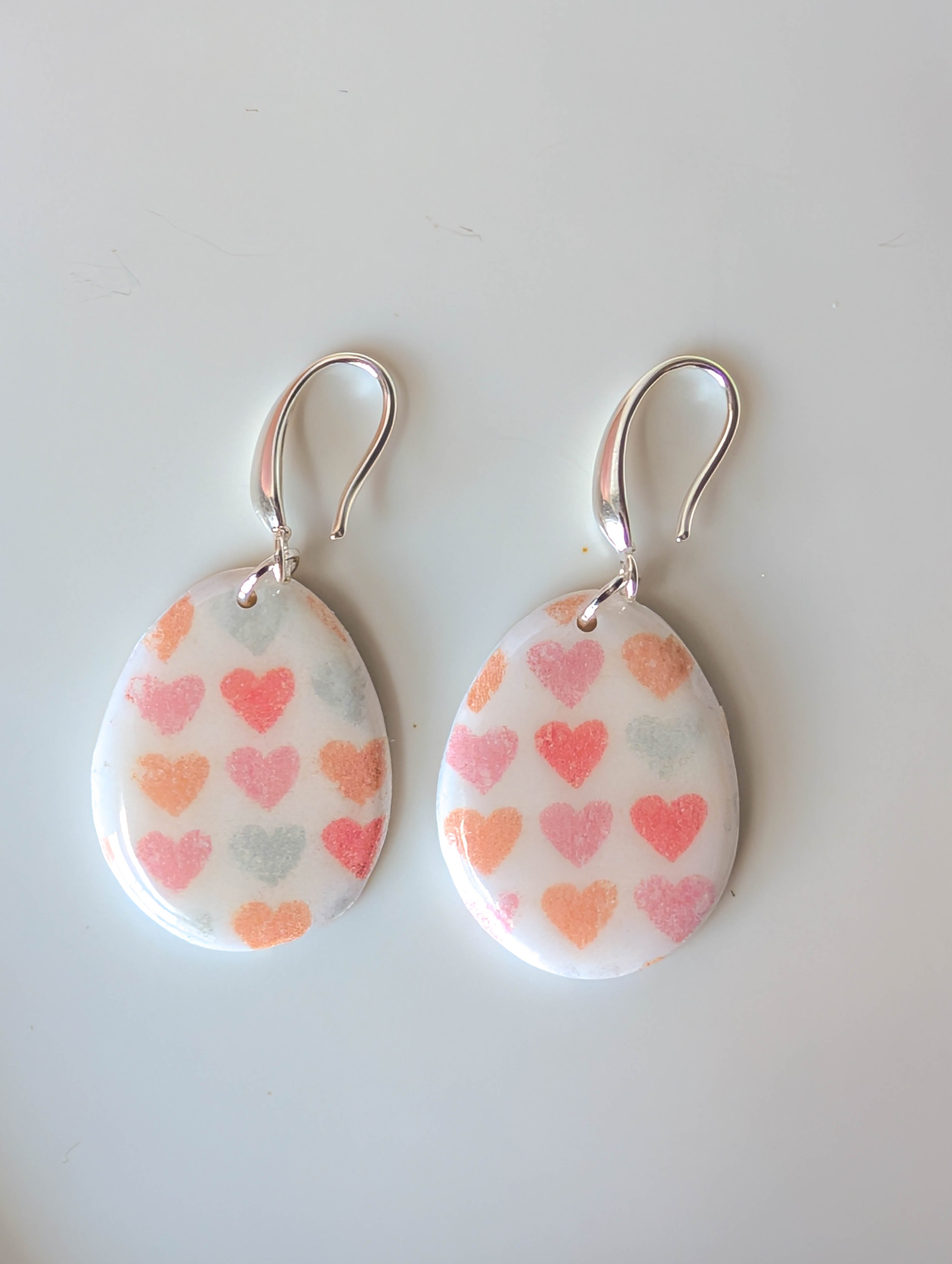 Pastel Heart Dangle Earrings
