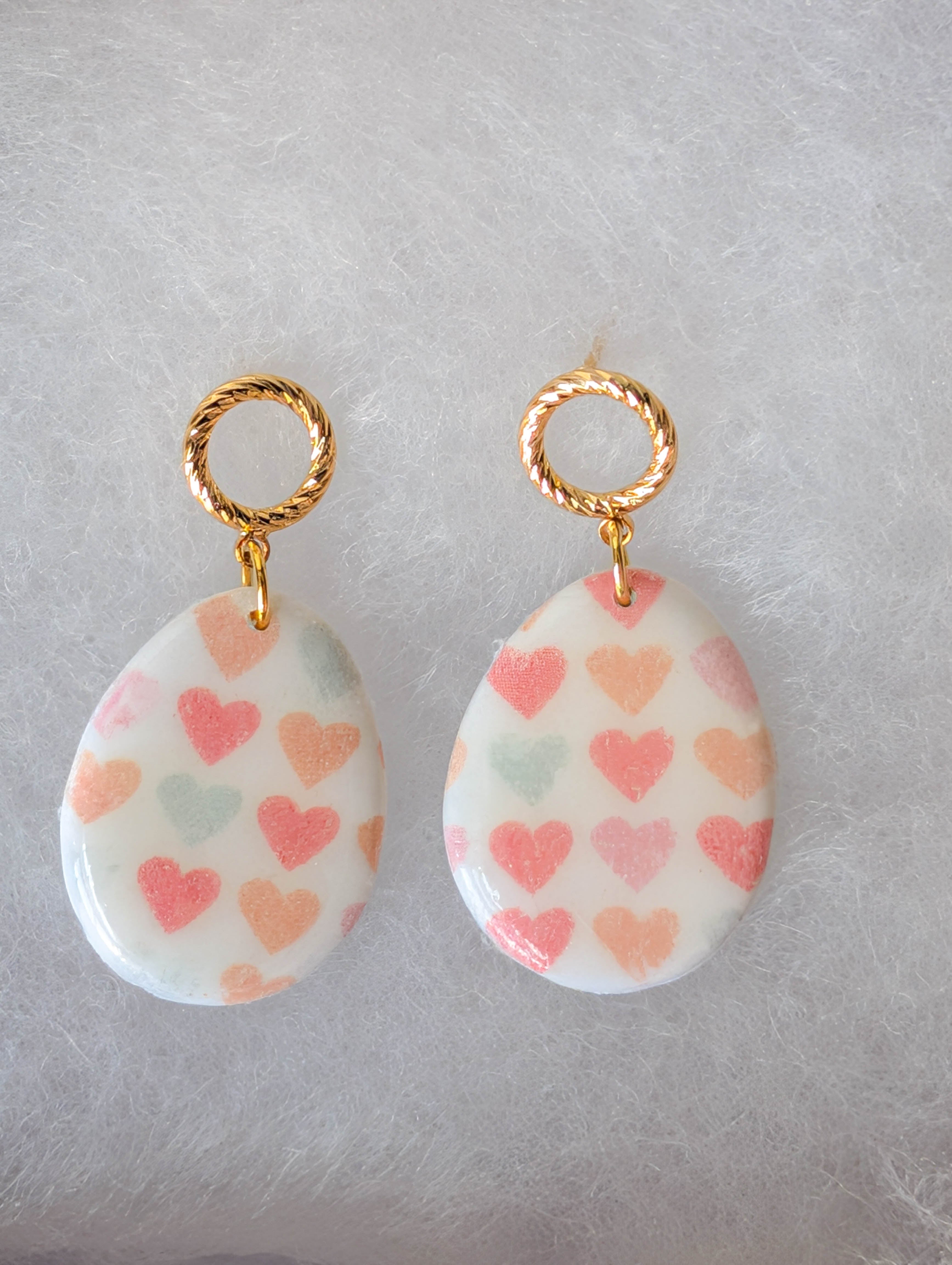 Pastel Heart Dangle Earrings
