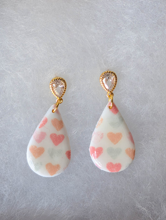 Vintage Style Heart Dangle Earrings