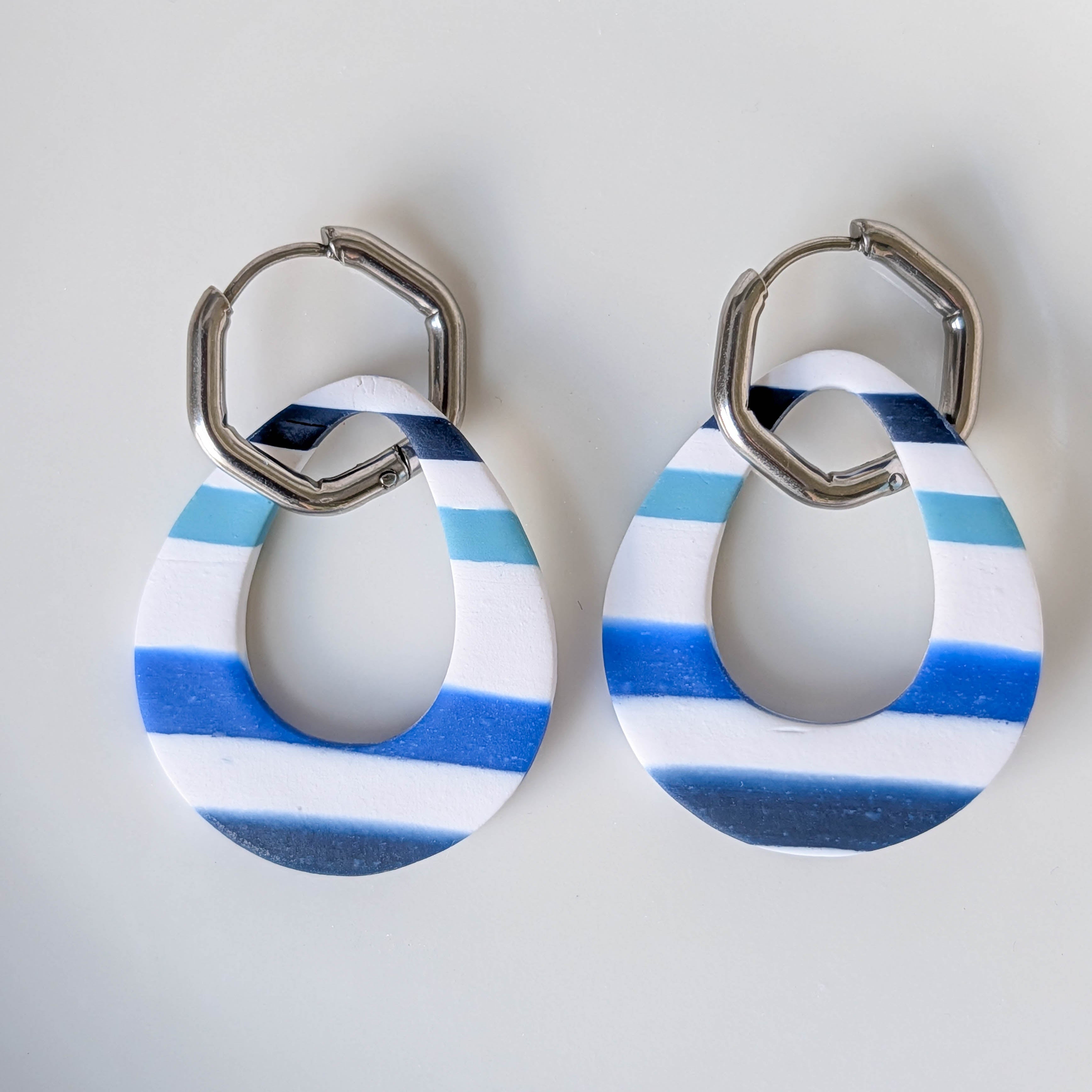 Coastal Stripe Hoop Earrings