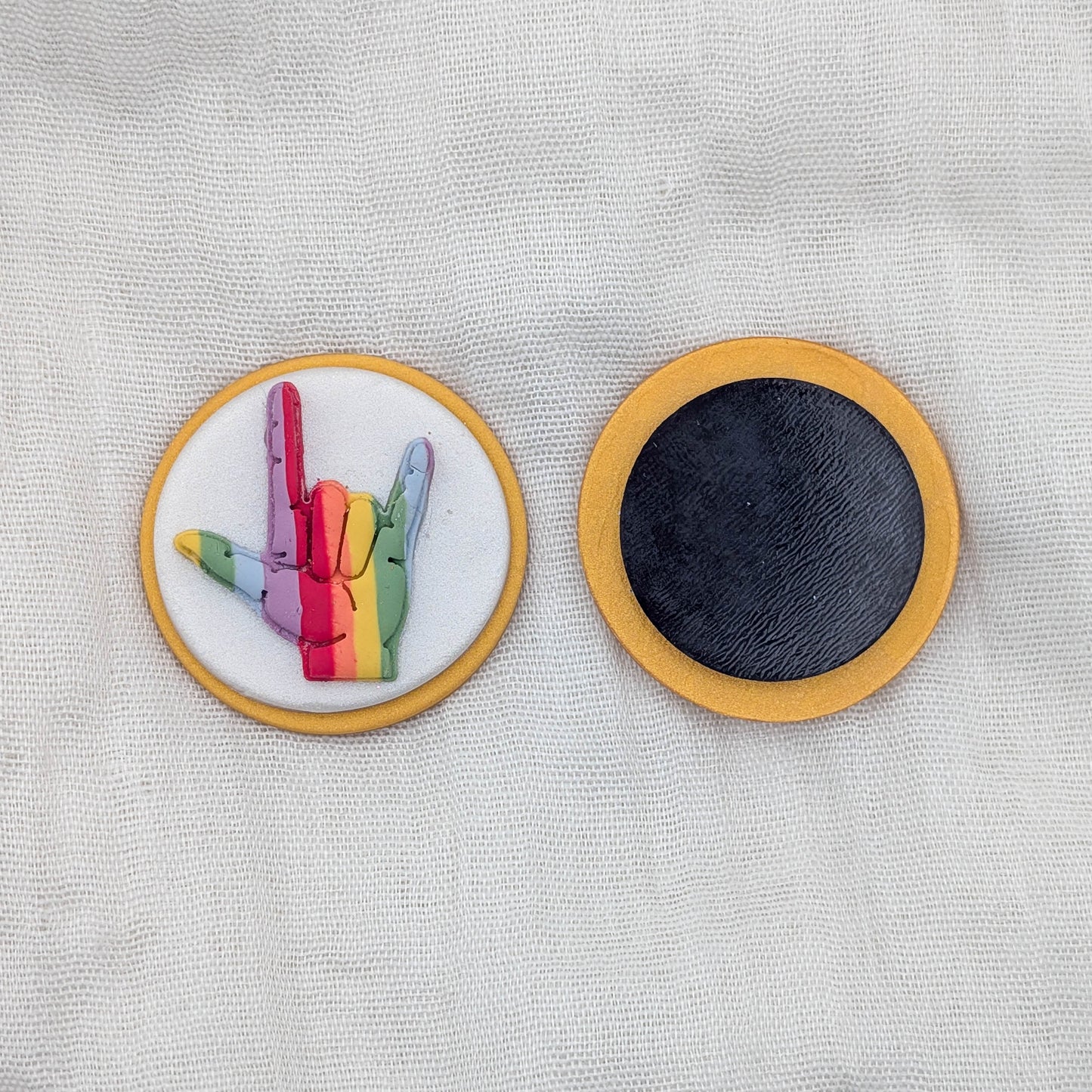 Rainbow ASL I Love You Magnet