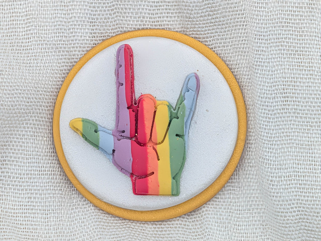 Rainbow ASL I Love You Magnet