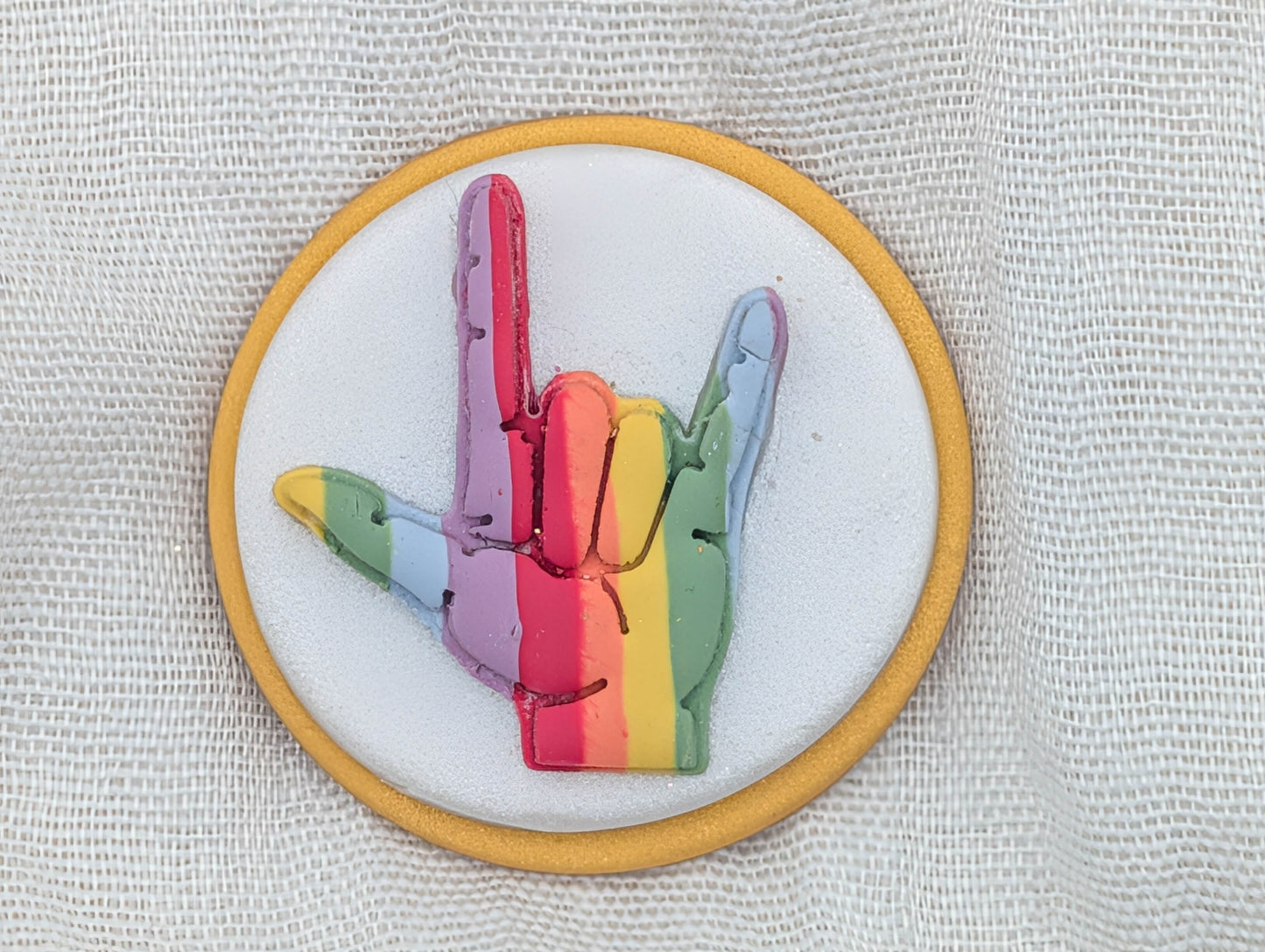 Rainbow ASL I Love You Magnet