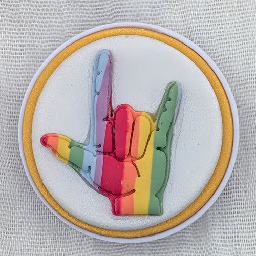 ASL I Love You Rainbow Pop up Phone Grip