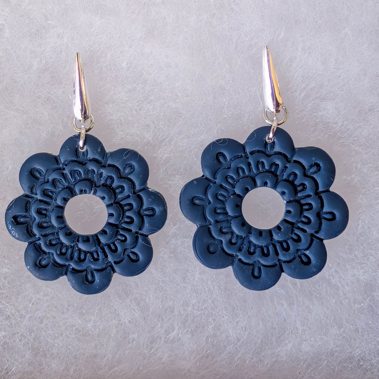 Minimalist Mandala Flower Earrings