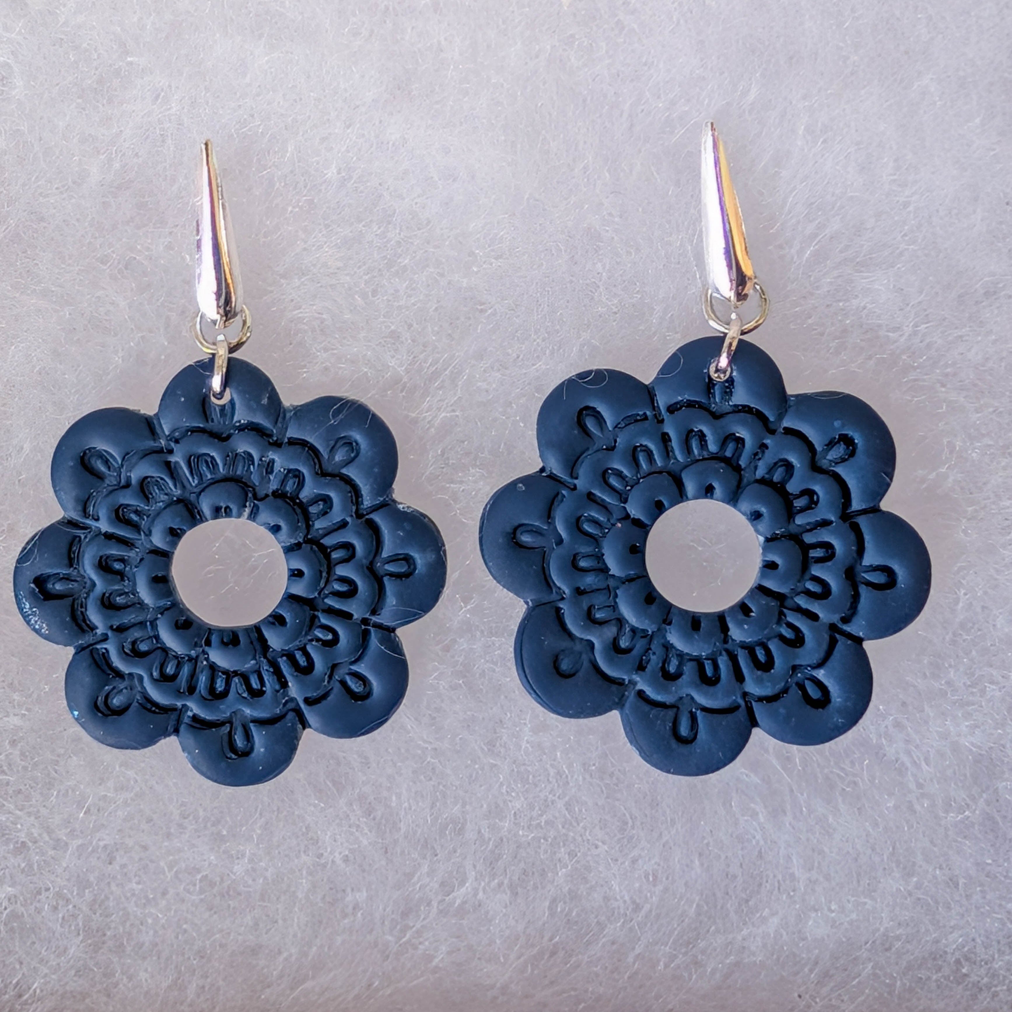 Minimalist Mandala Flower Earrings