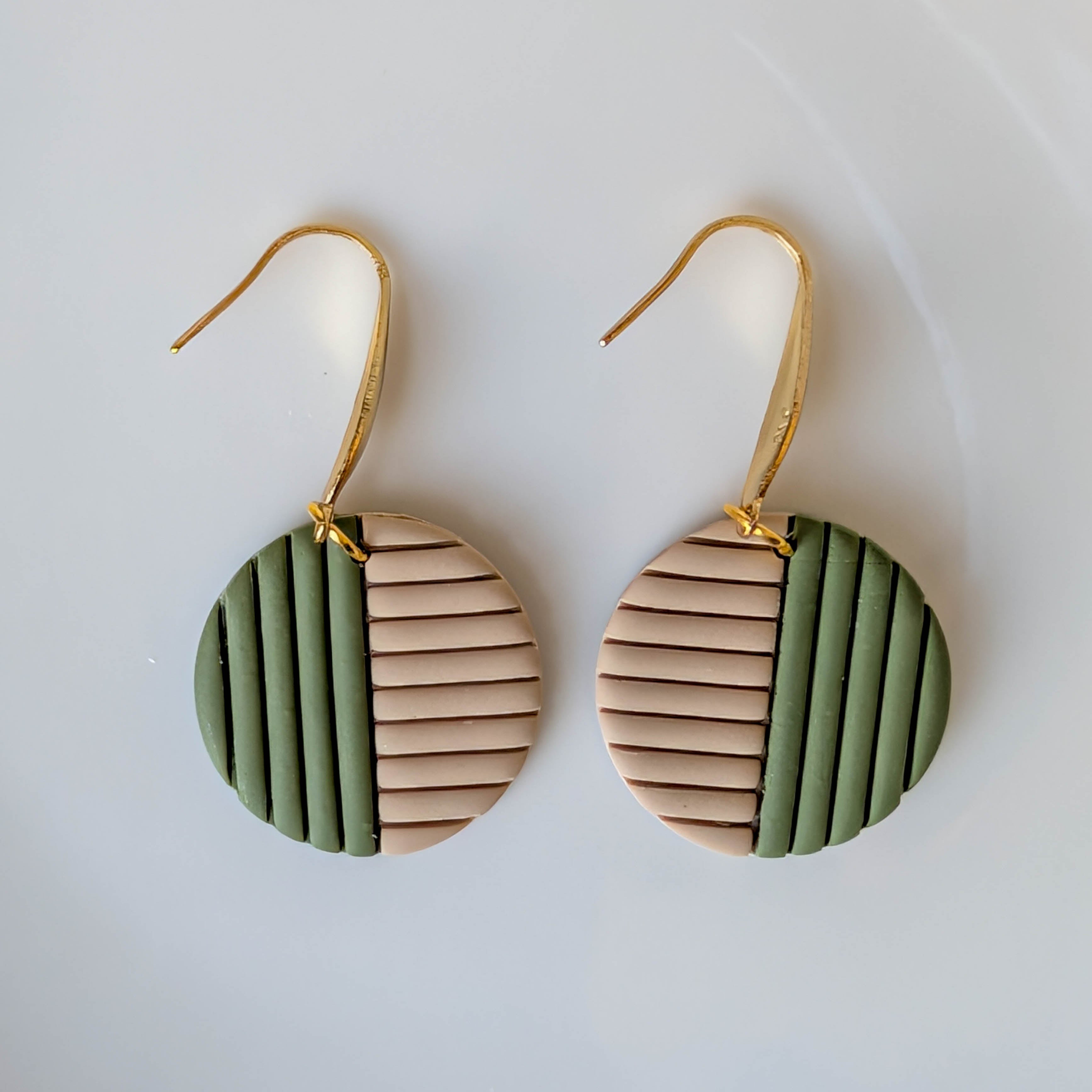 Neutral Color Block Geometric Earrings