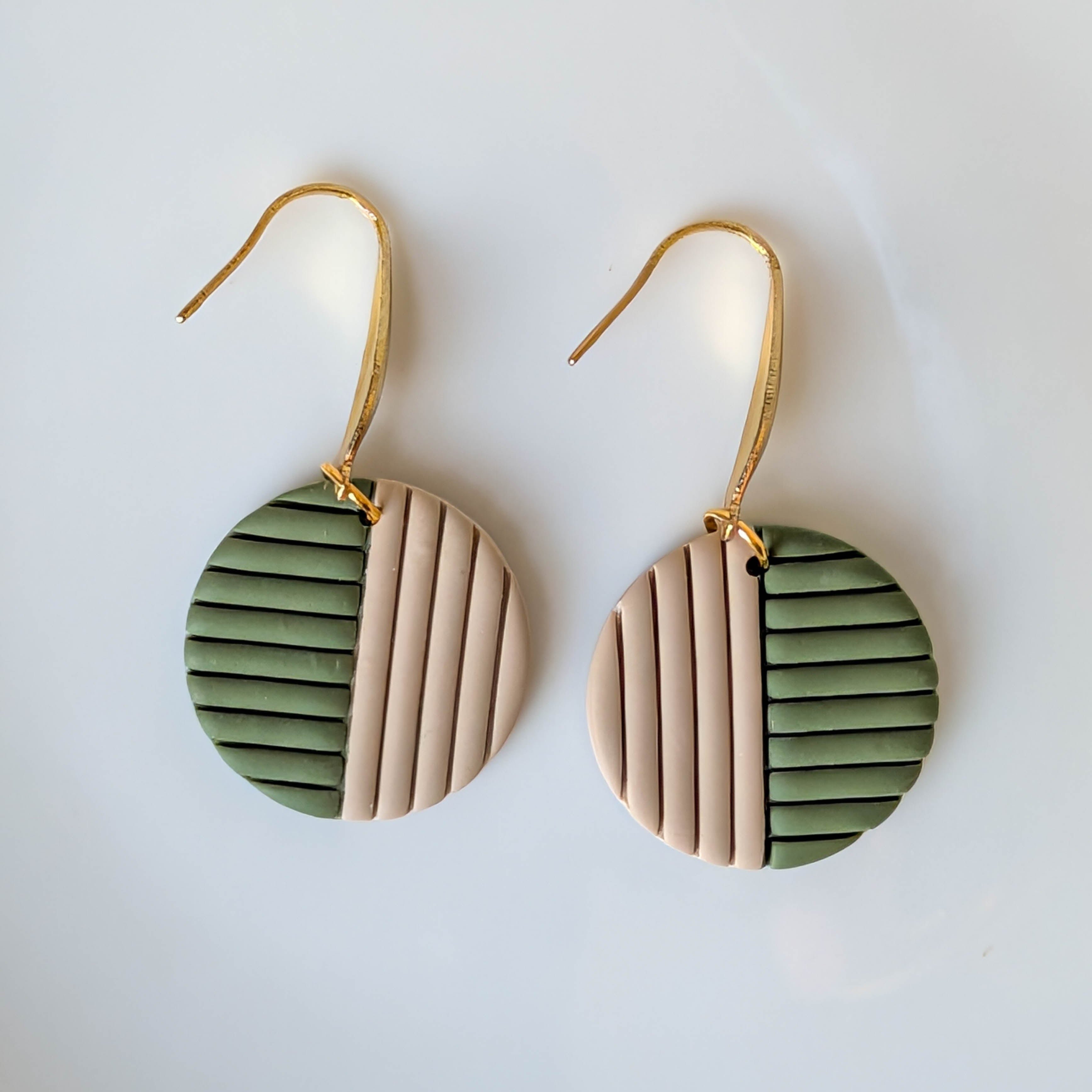 Neutral Color Block Geometric Earrings