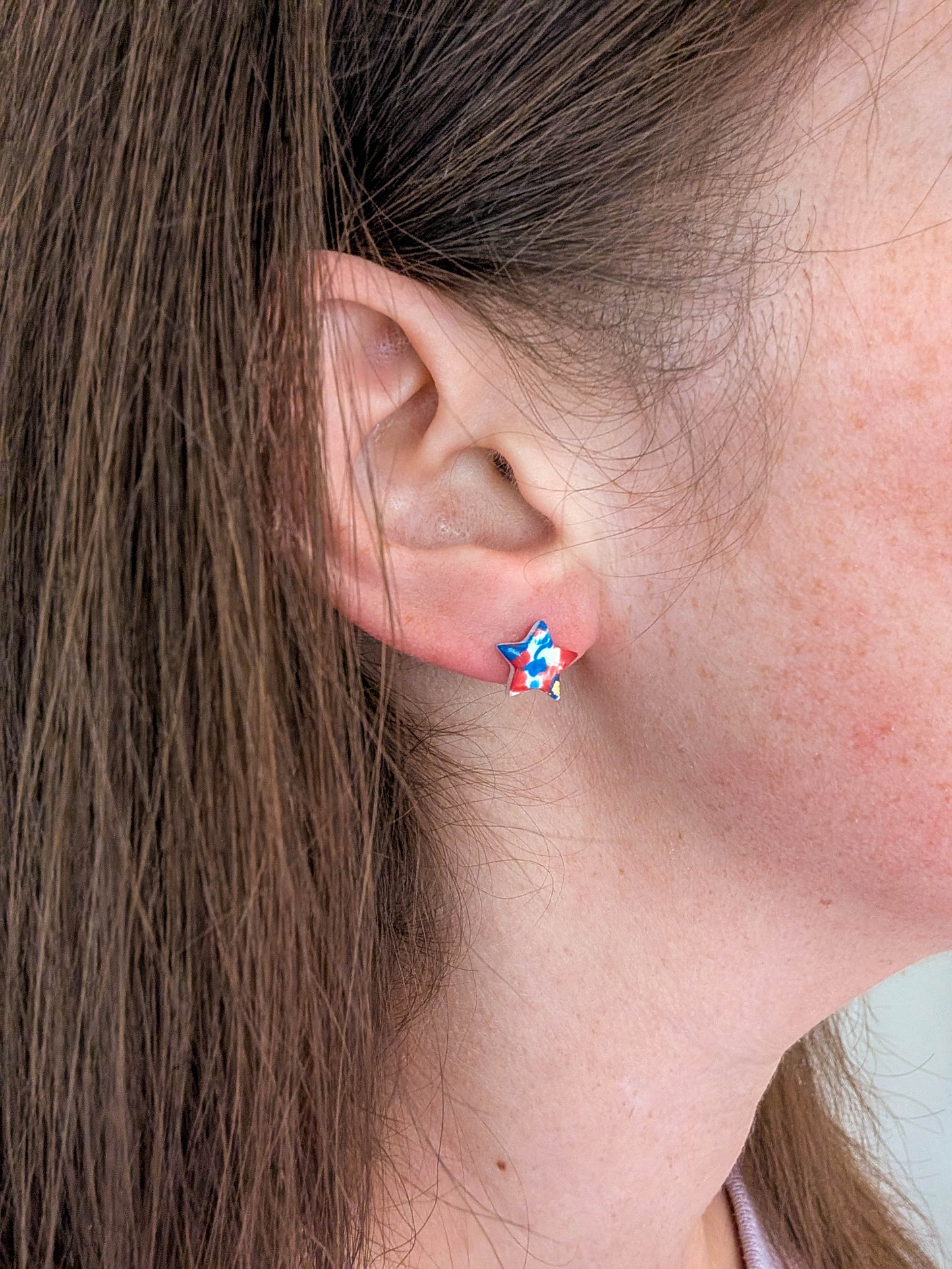 Patriotic Star Stud Earring, Mini Fourth of July Jewelry