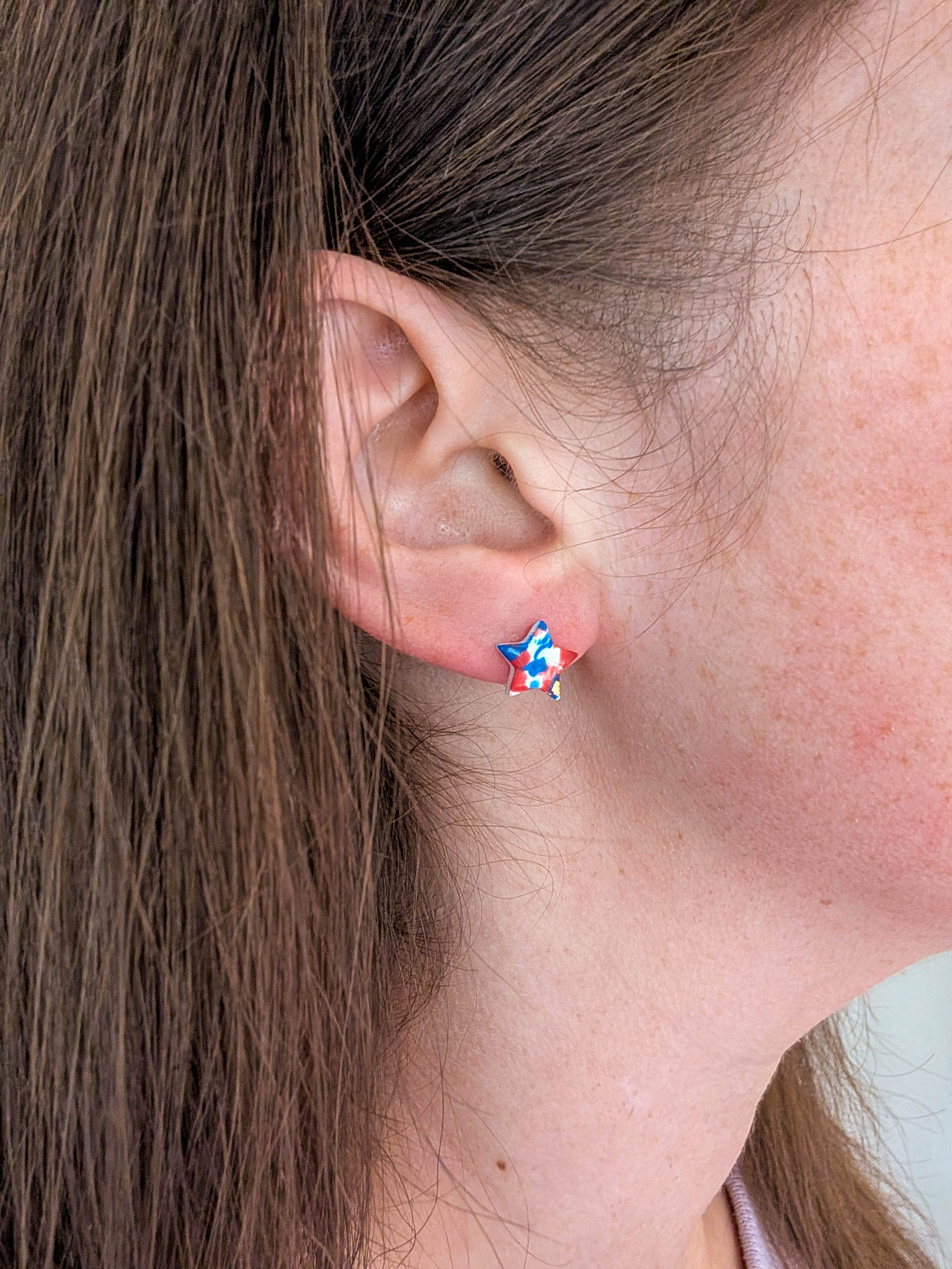 Patriotic Star Stud Earring, Mini Fourth of July Jewelry