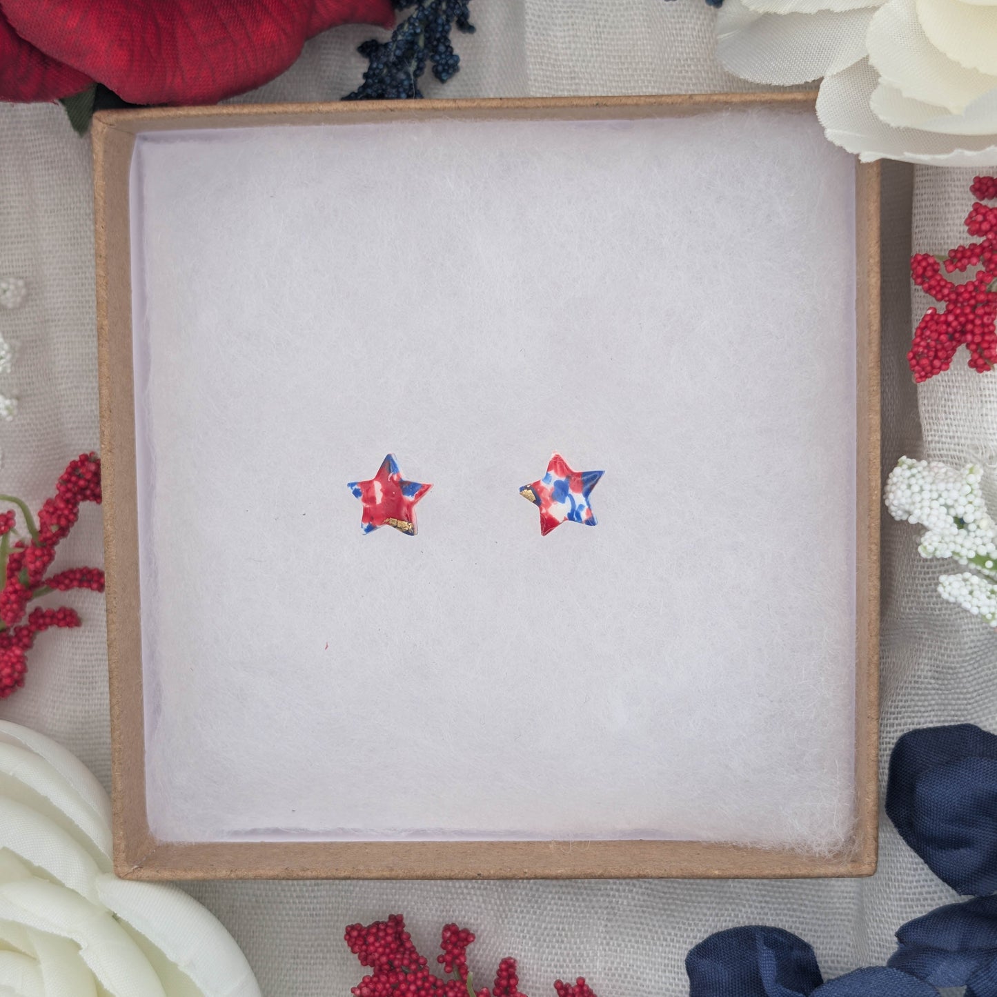 Patriotic Star Stud Earring, Mini Fourth of July Jewelry