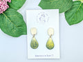 Lightweight Polymer Clay Teardrop Earrings, Handmade Minimal Shimmer Dangles